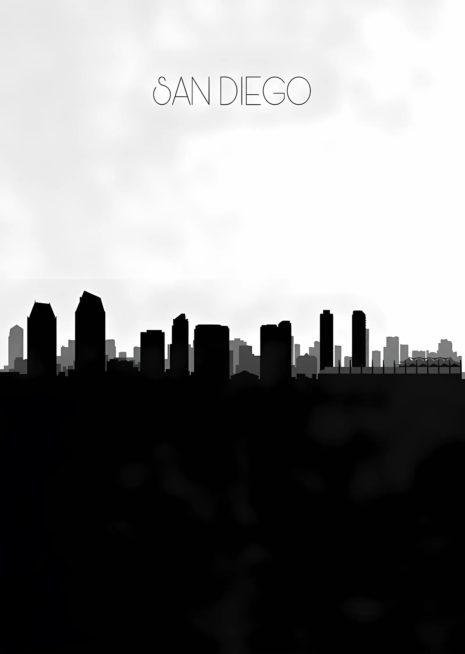 San Diego Silueti metal tablo
