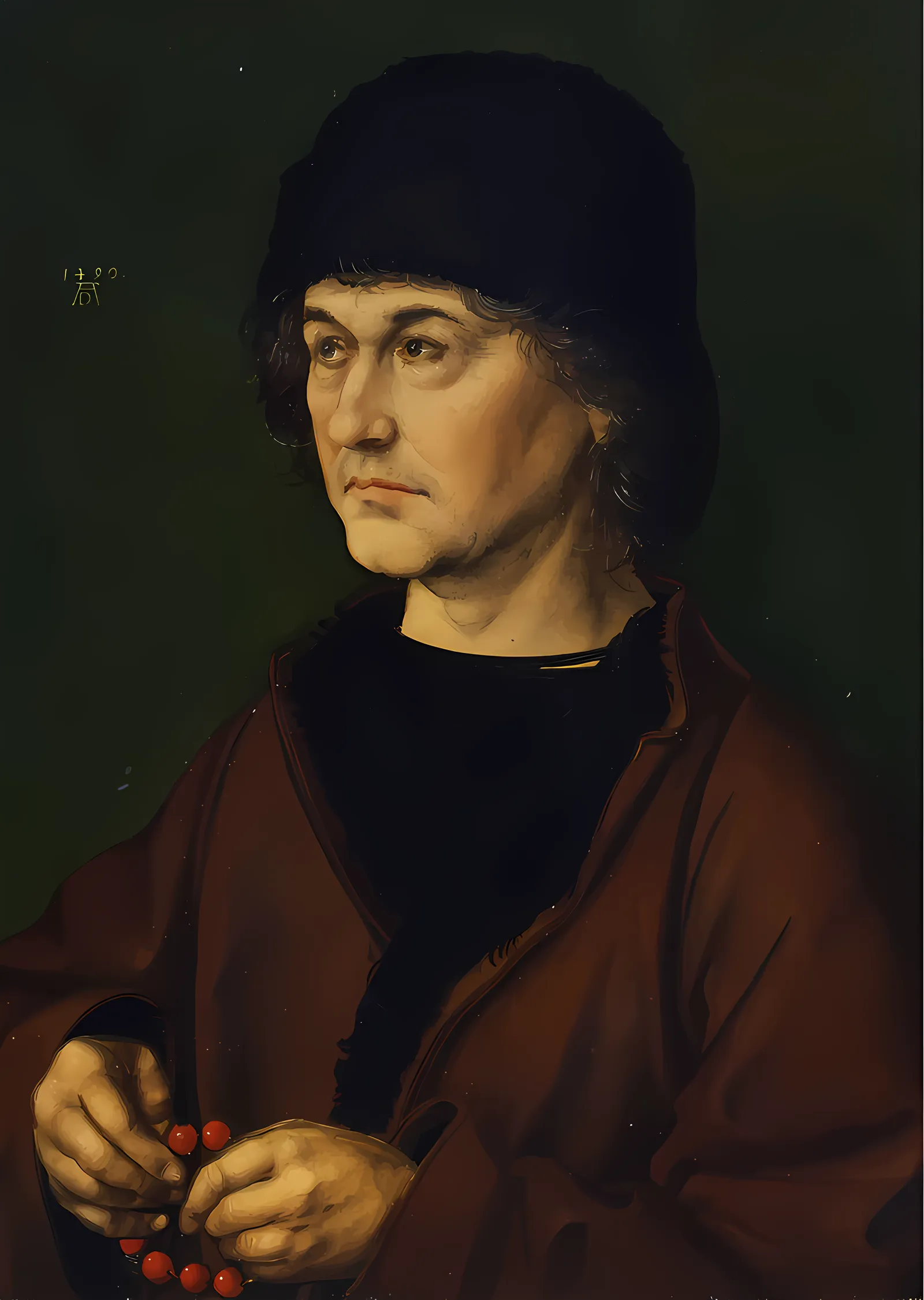 Sanatçının Babasının Portresi - Albrecht Dürer metal tablo