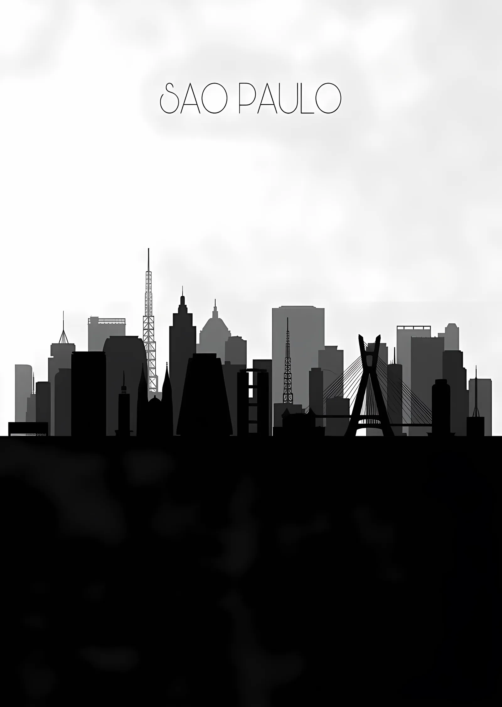 São Paulo Silueti metal tablo