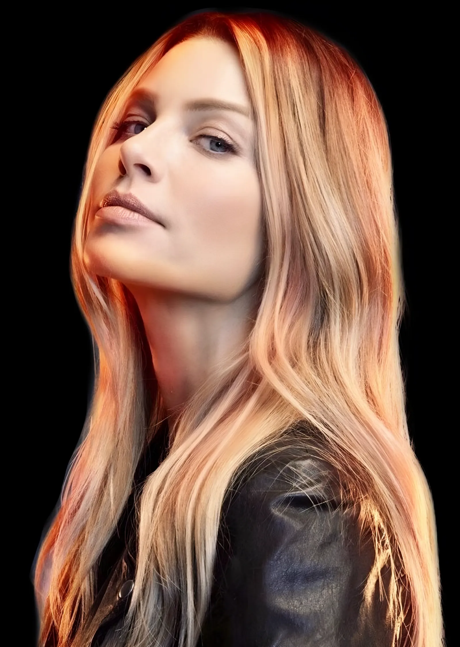 Chloe Decker: Deri Ceketli Portre metal tablo