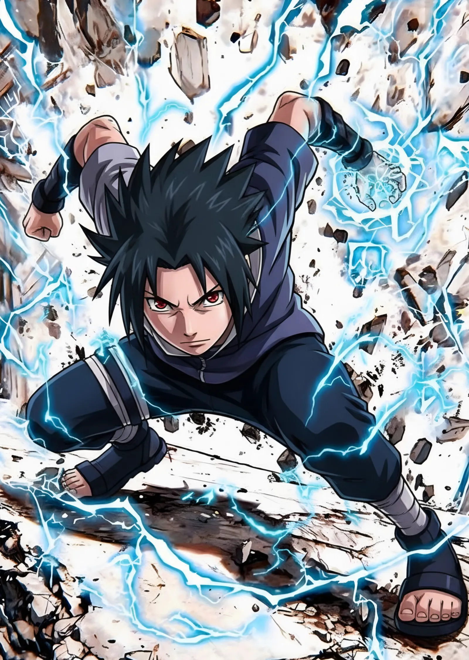 Sasuke Uchiha - Şimşek Çıkışı metal tablo