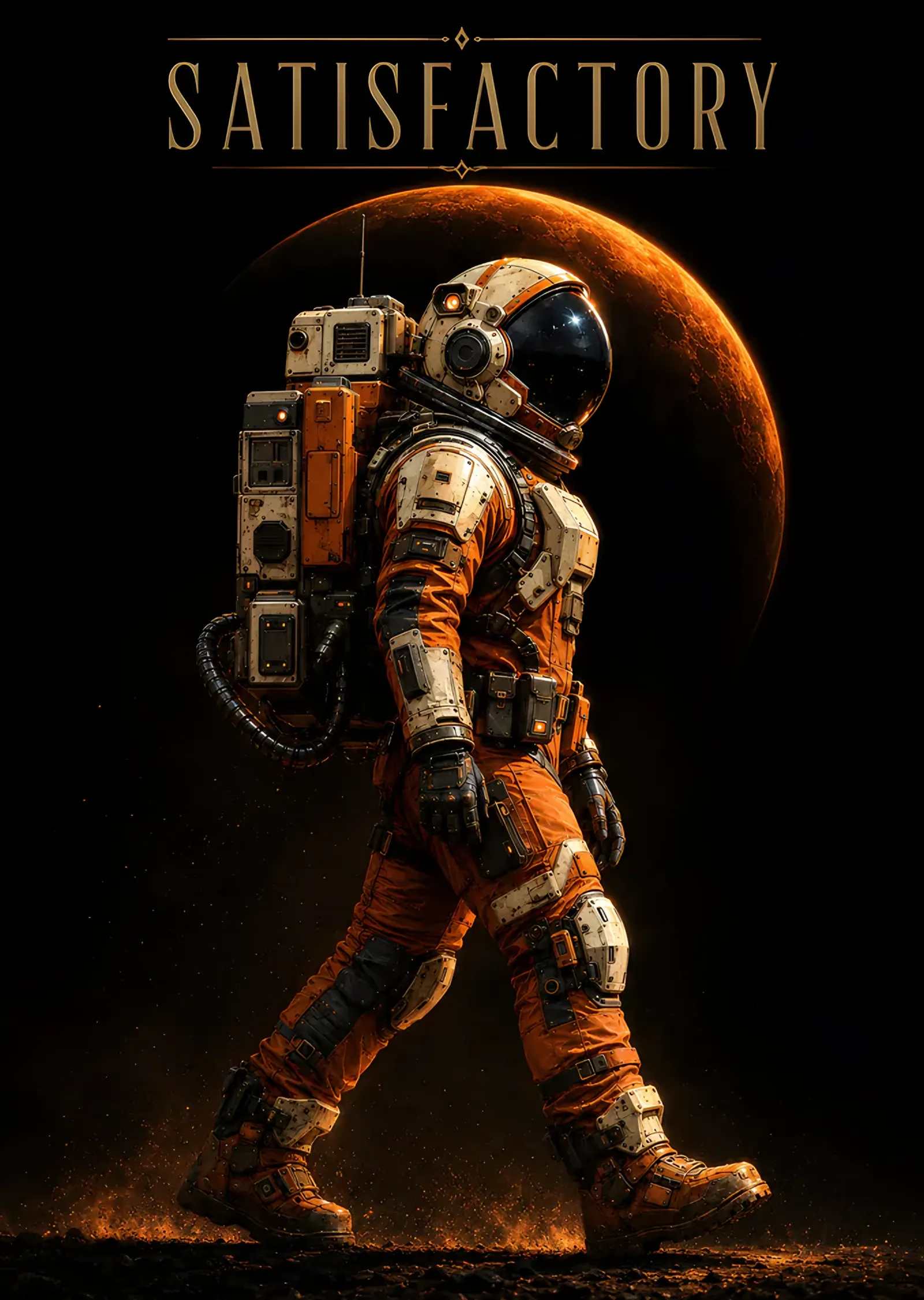 Satisfactory: Kızıl Gezegen Önünde Astronot metal tablo