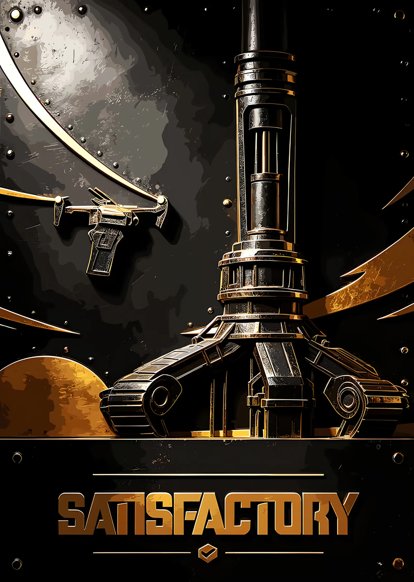 Satisfactory: Uzay Asansörü Yakın Planı metal tablo