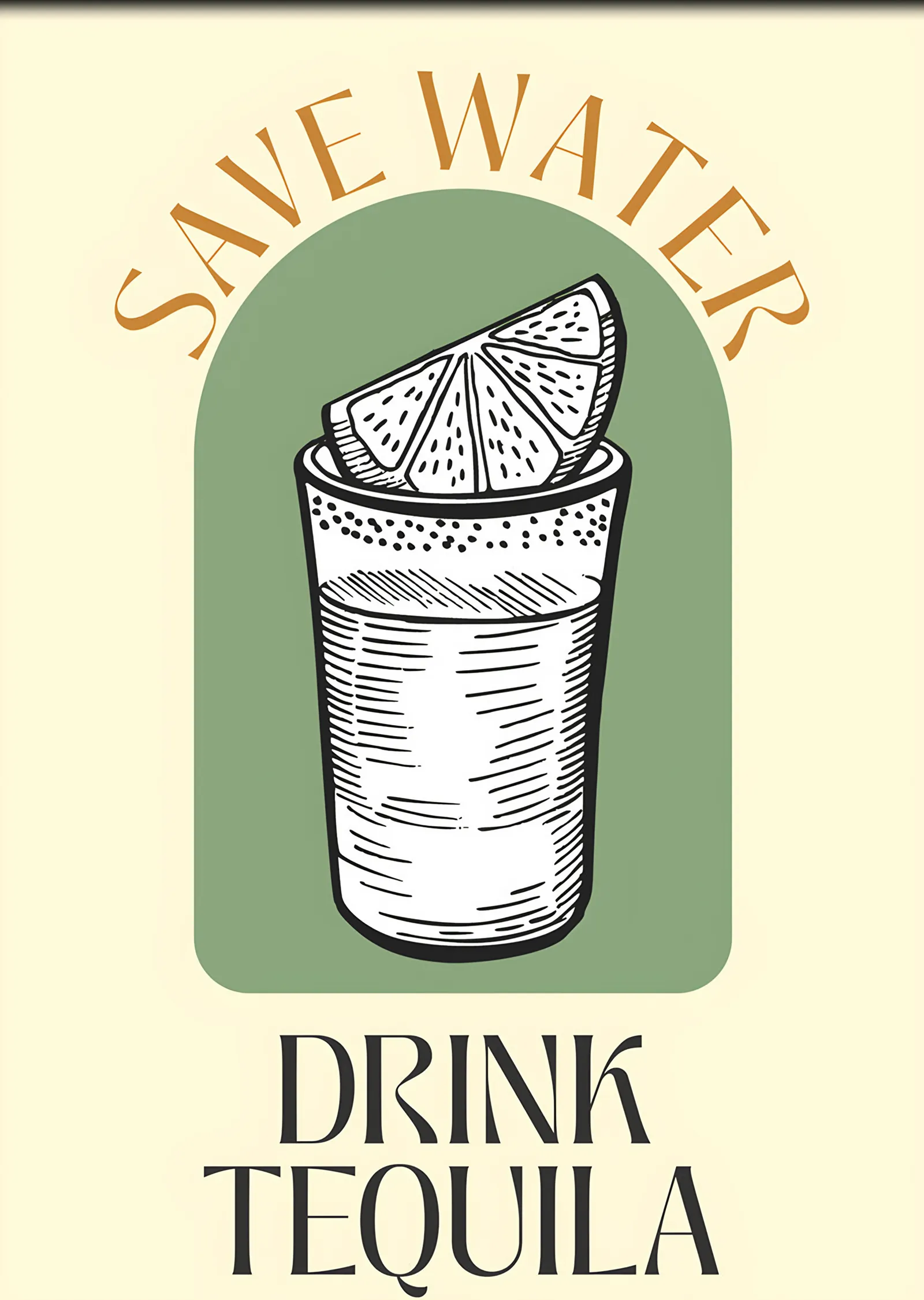 Save Water Drink Tequila metal tablo
