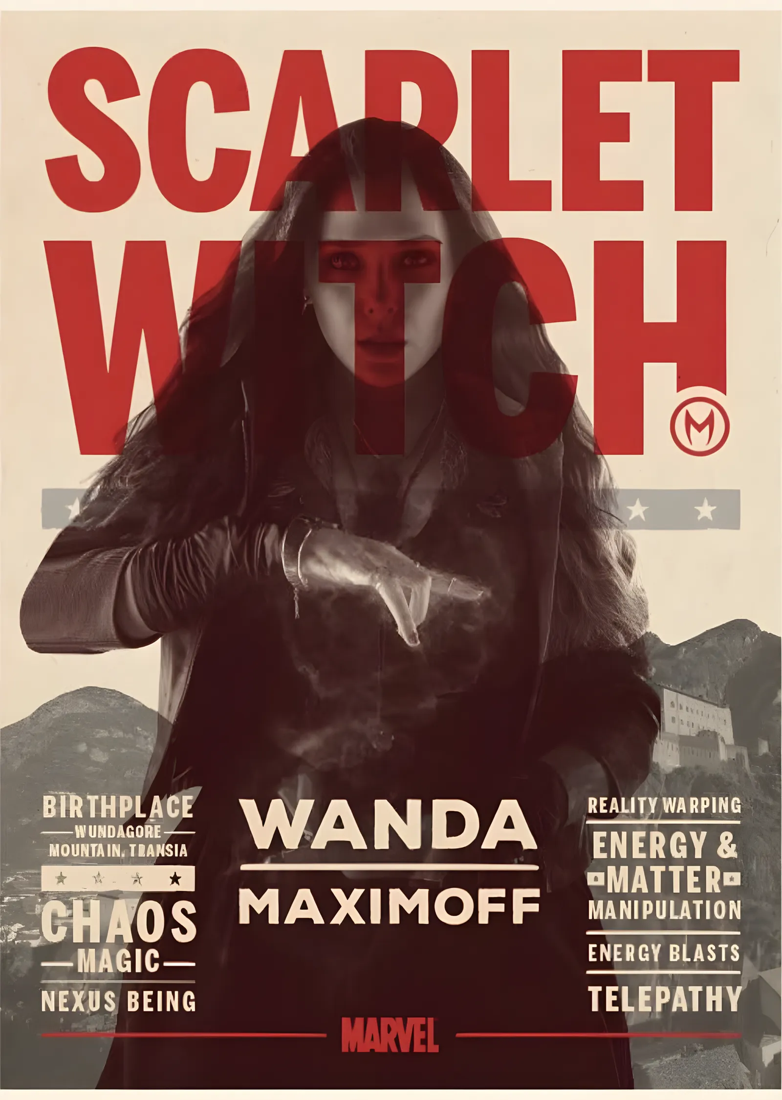 Scarlet Witch - Marvel Künyesi metal tablo