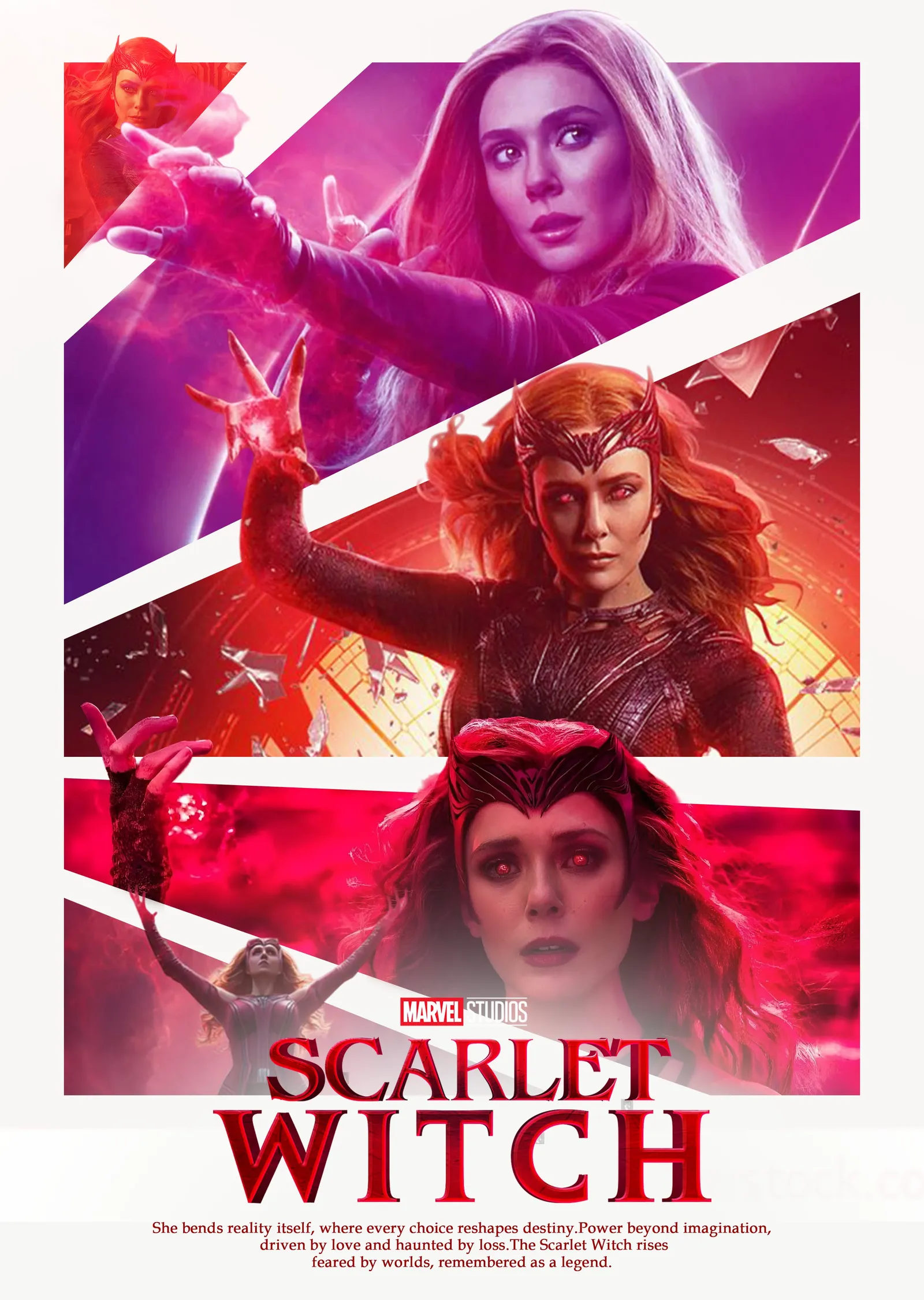 Scarlet Witch - Pembe Kolaj metal tablo