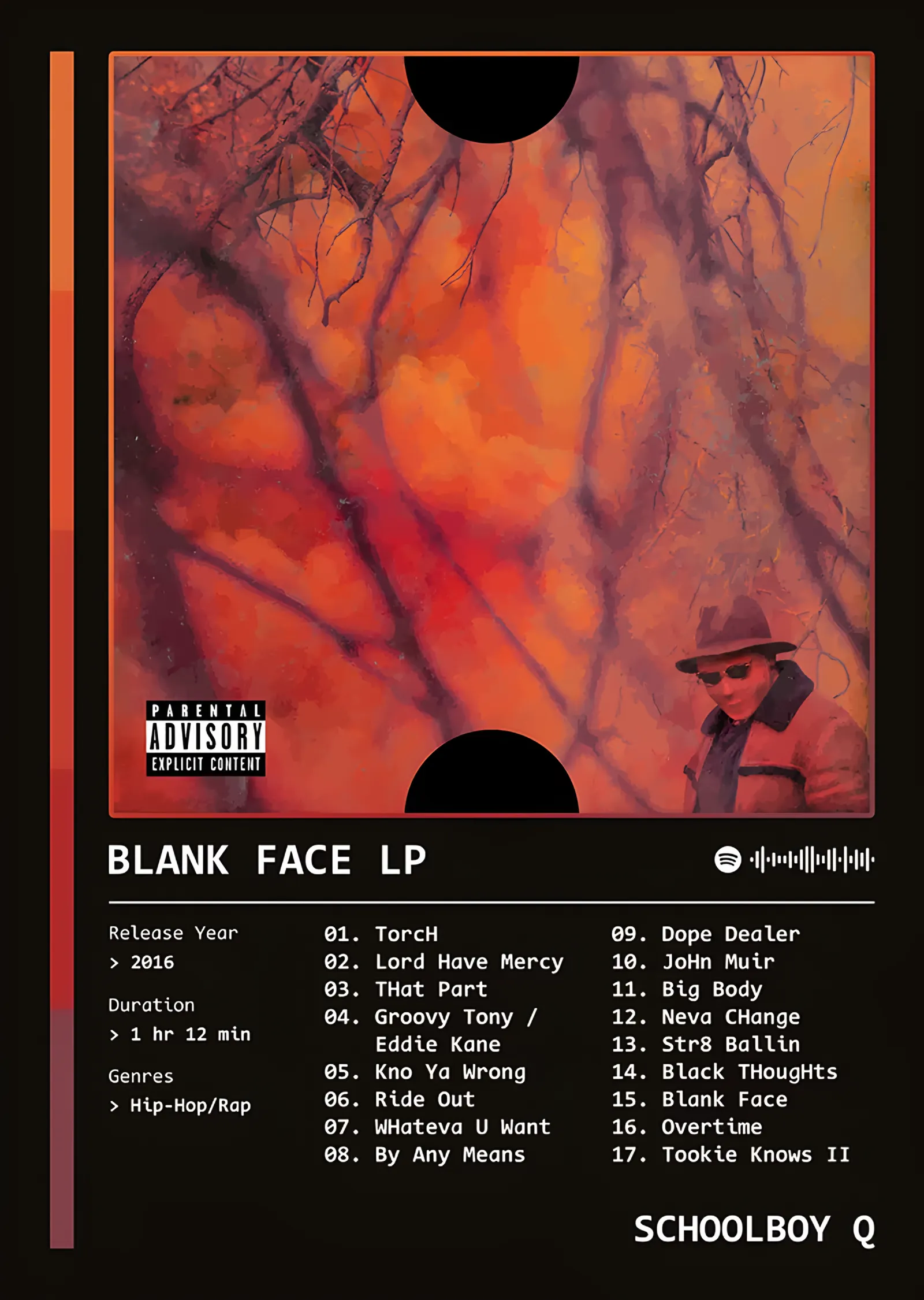 ScHoolboy Q - Blank Face LP metal tablo