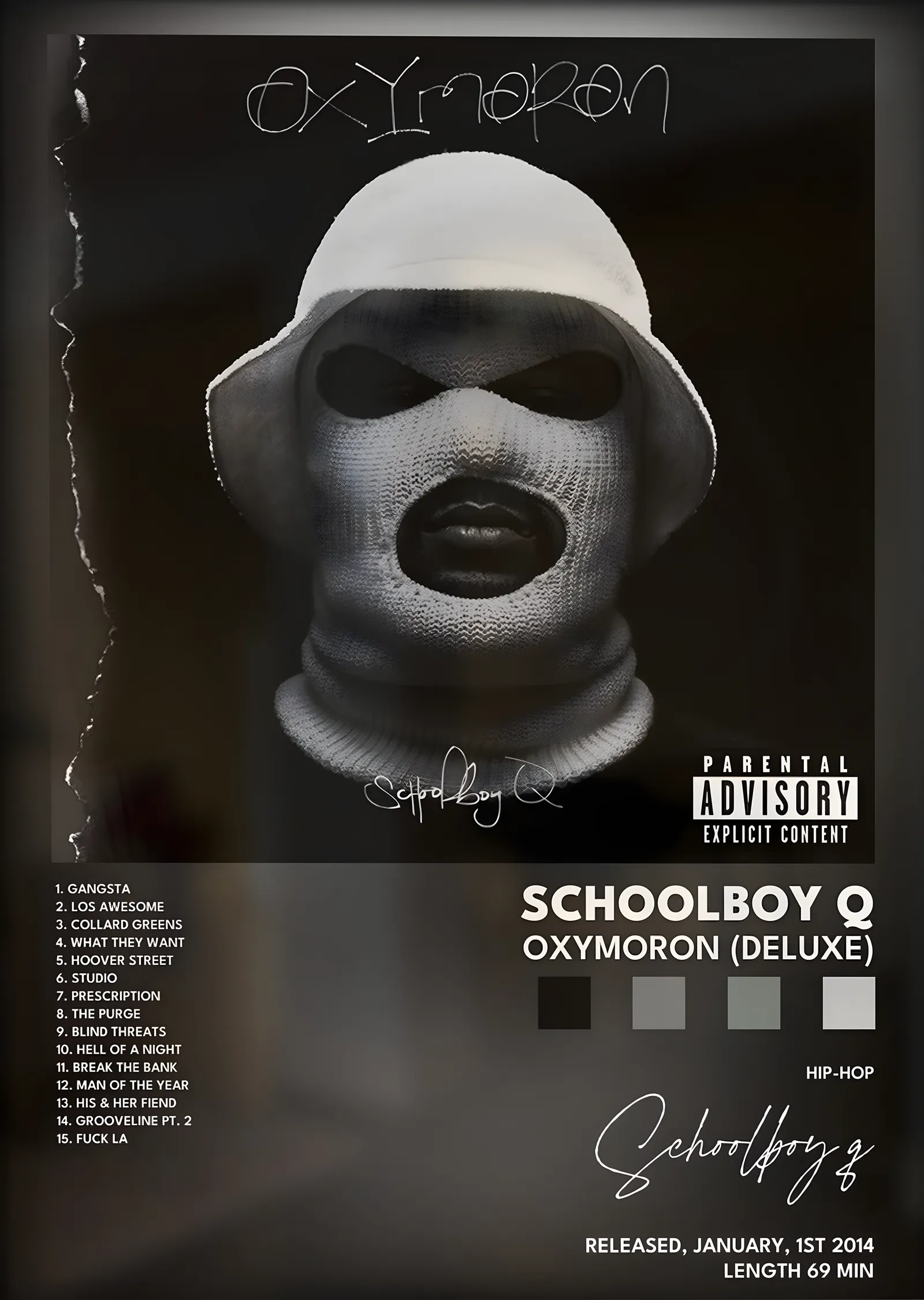 ScHoolboy Q: Oxymoron metal tablo