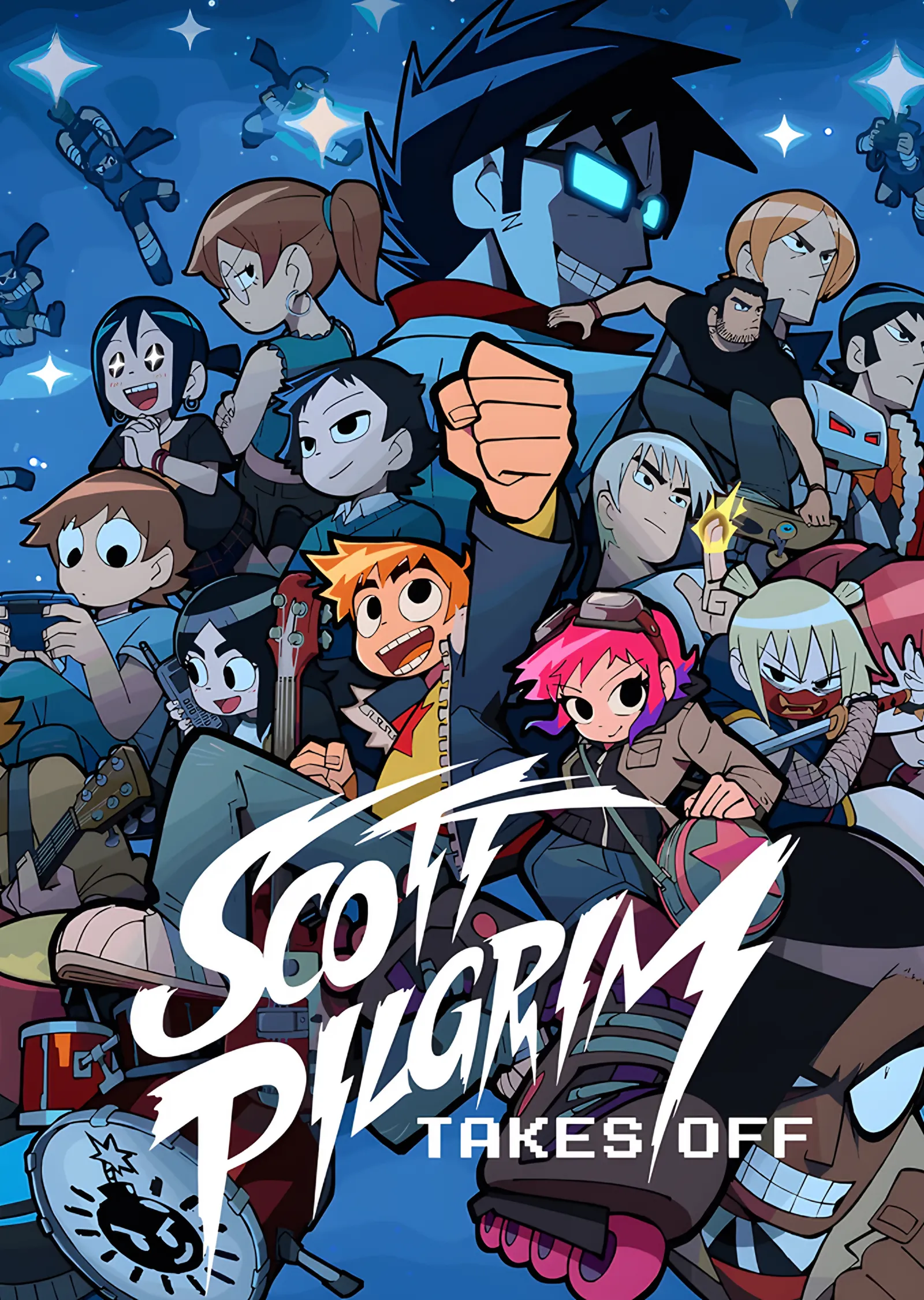Scott Pilgrim Takes Off: Karakter Kalabalığı metal tablo