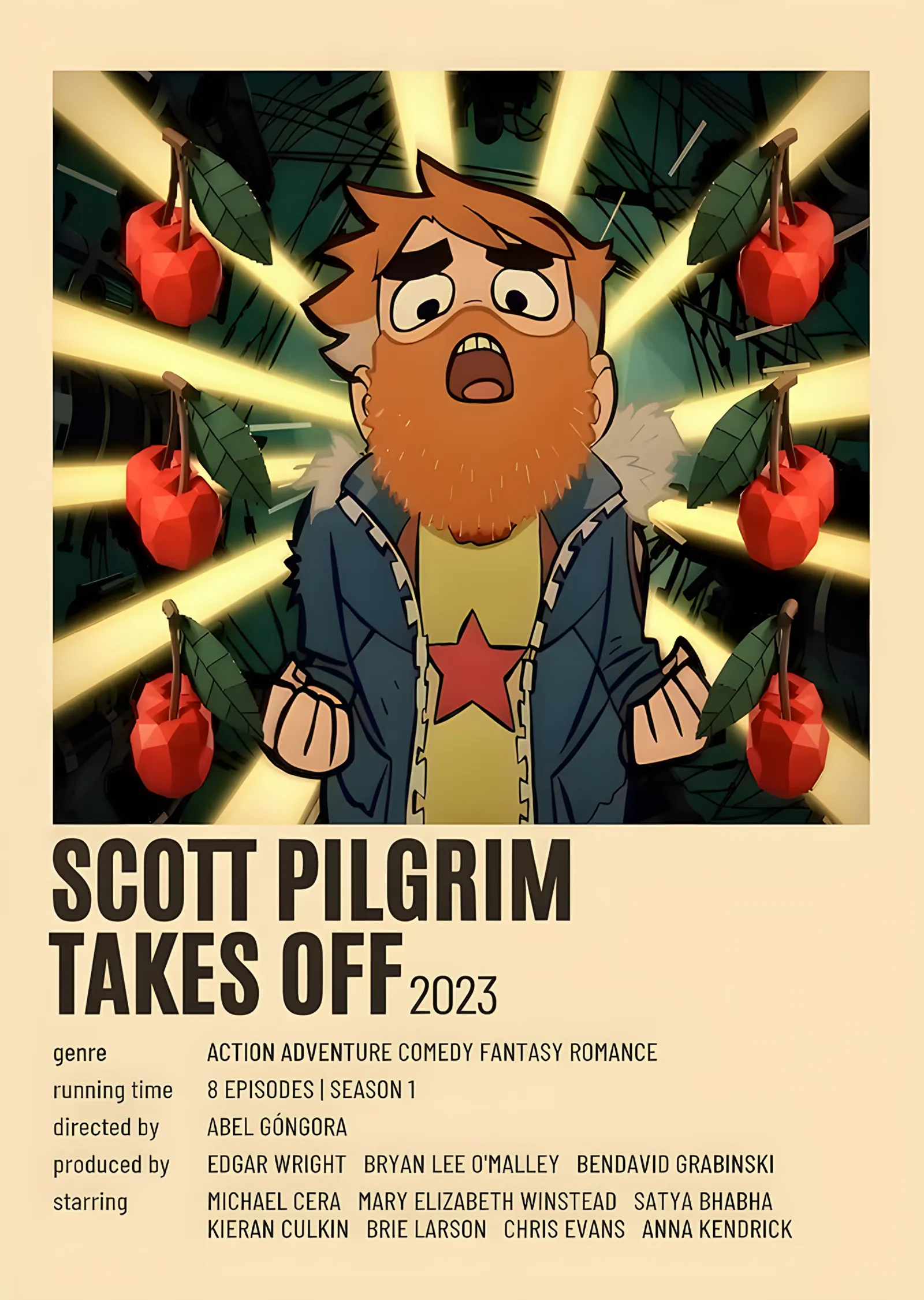 Scott Pilgrim Takes Off: Yıldızlı Tişörtlü Scott metal tablo