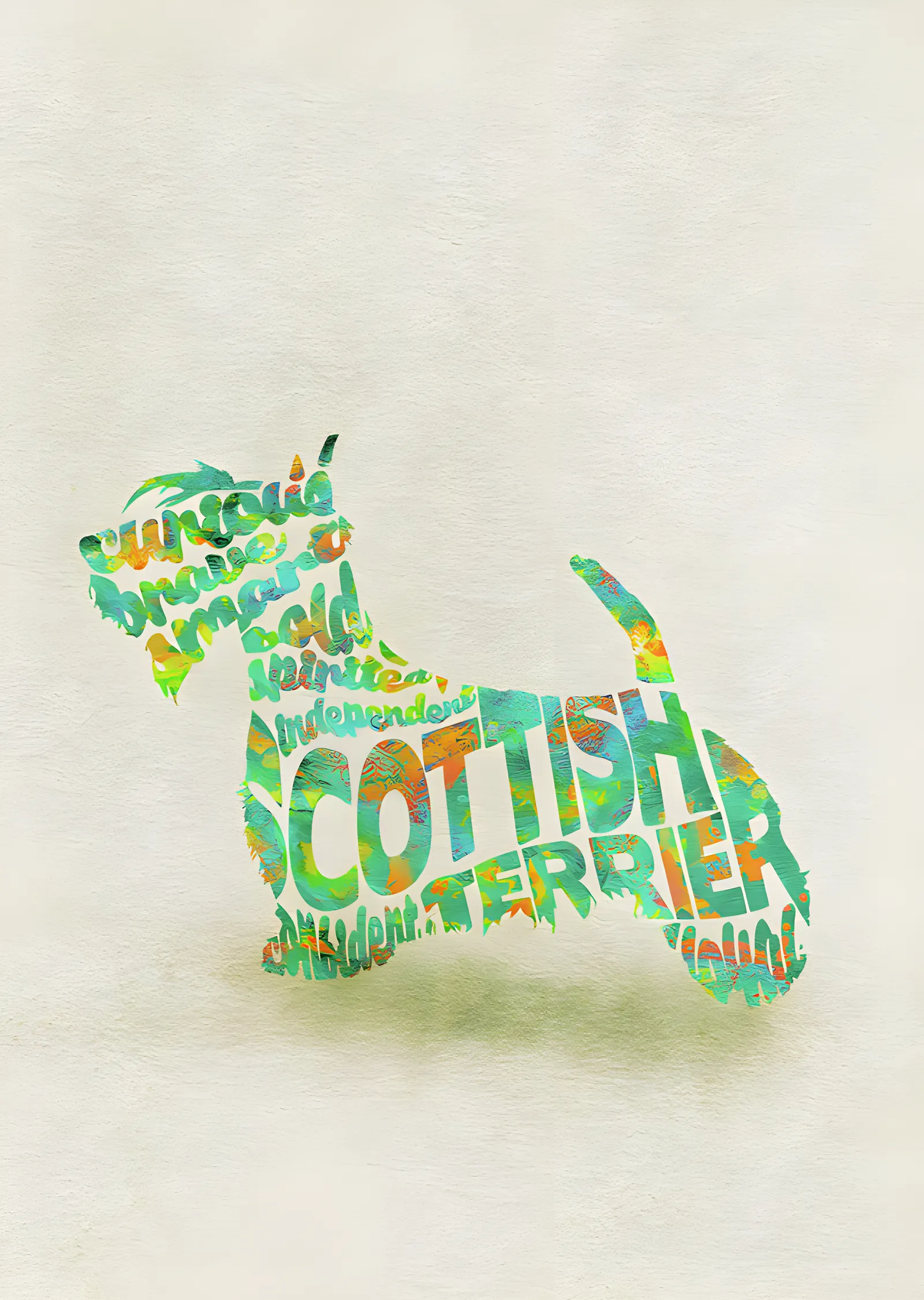 Scottish Terrier - Tipografi metal tablo