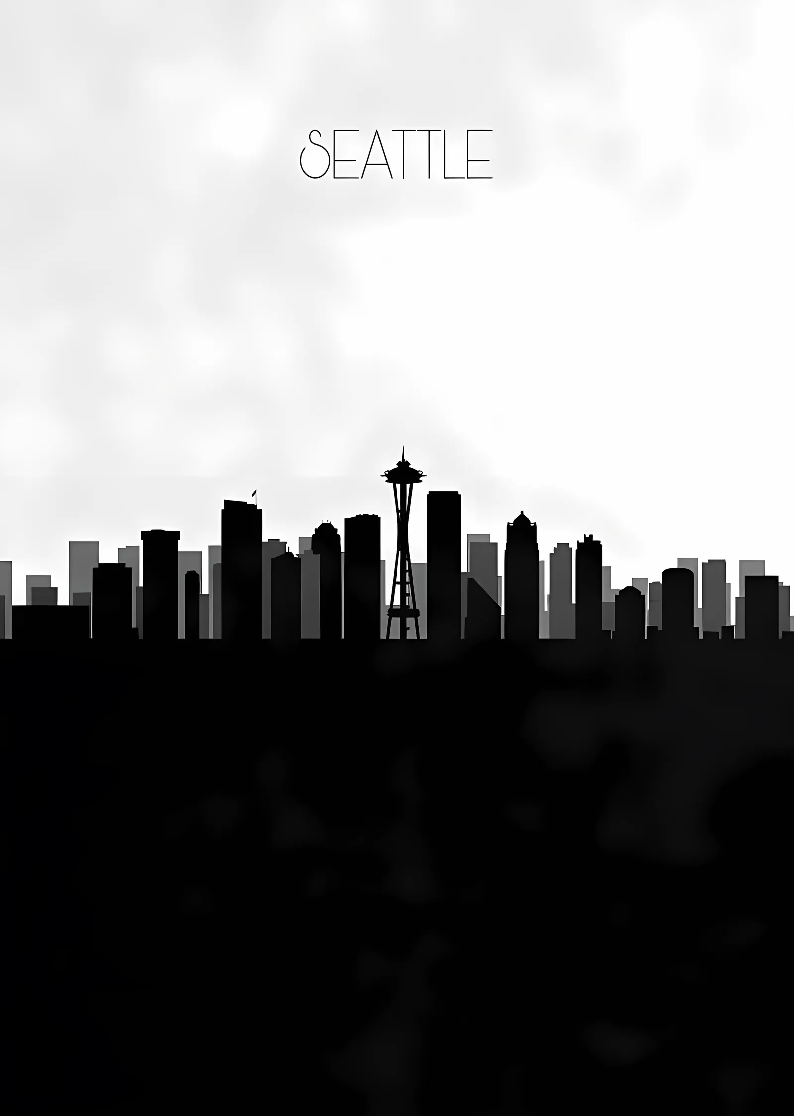 Seattle Silueti metal tablo