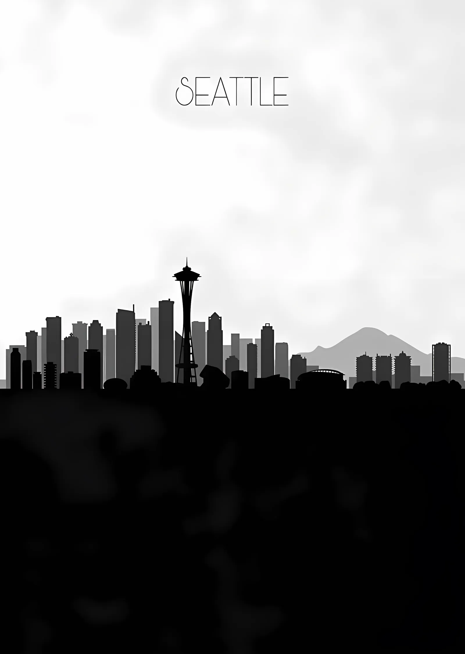 Seattle Silueti II metal tablo