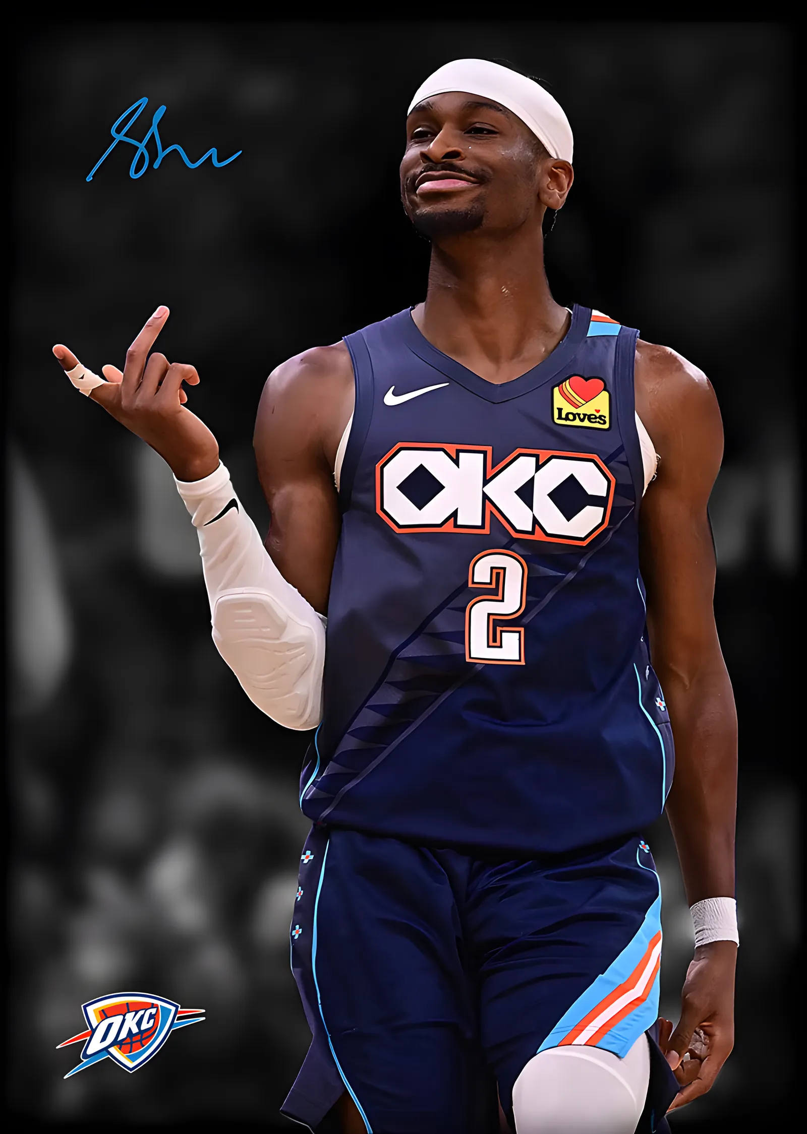 Shai Gilgeous-Alexander - OKC Forması metal tablo