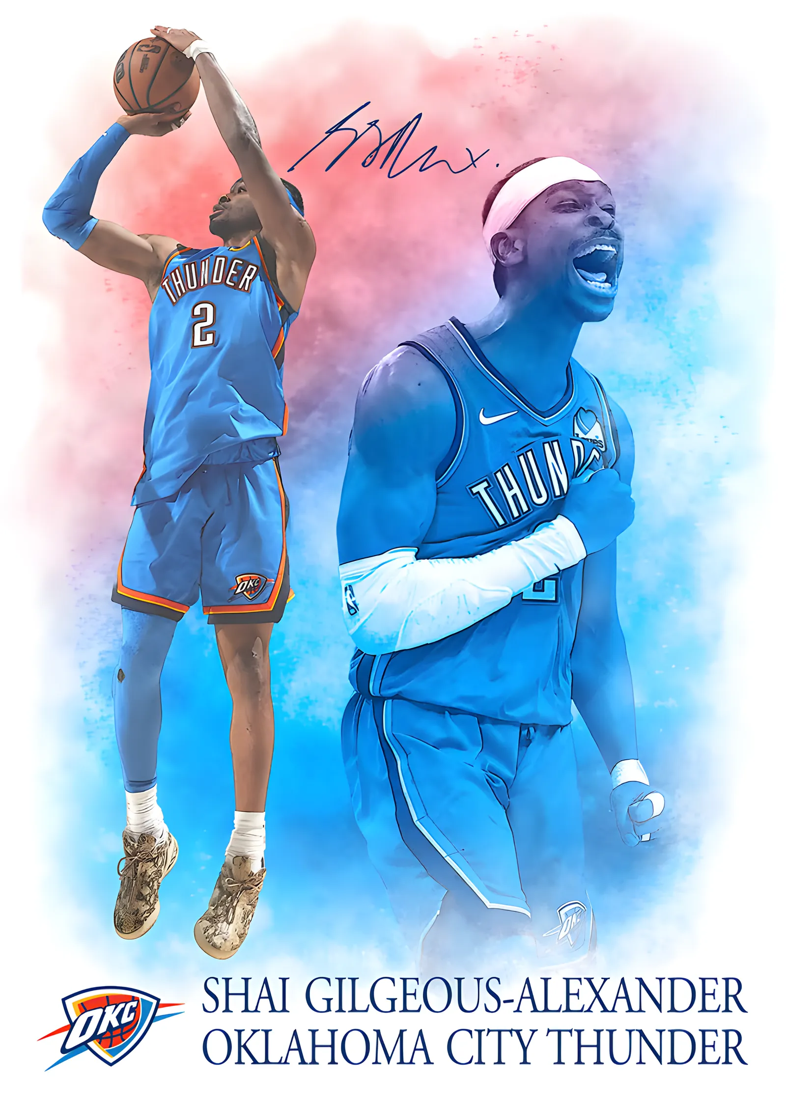 Shai Gilgeous-Alexander - Oklahoma City Thunder metal tablo