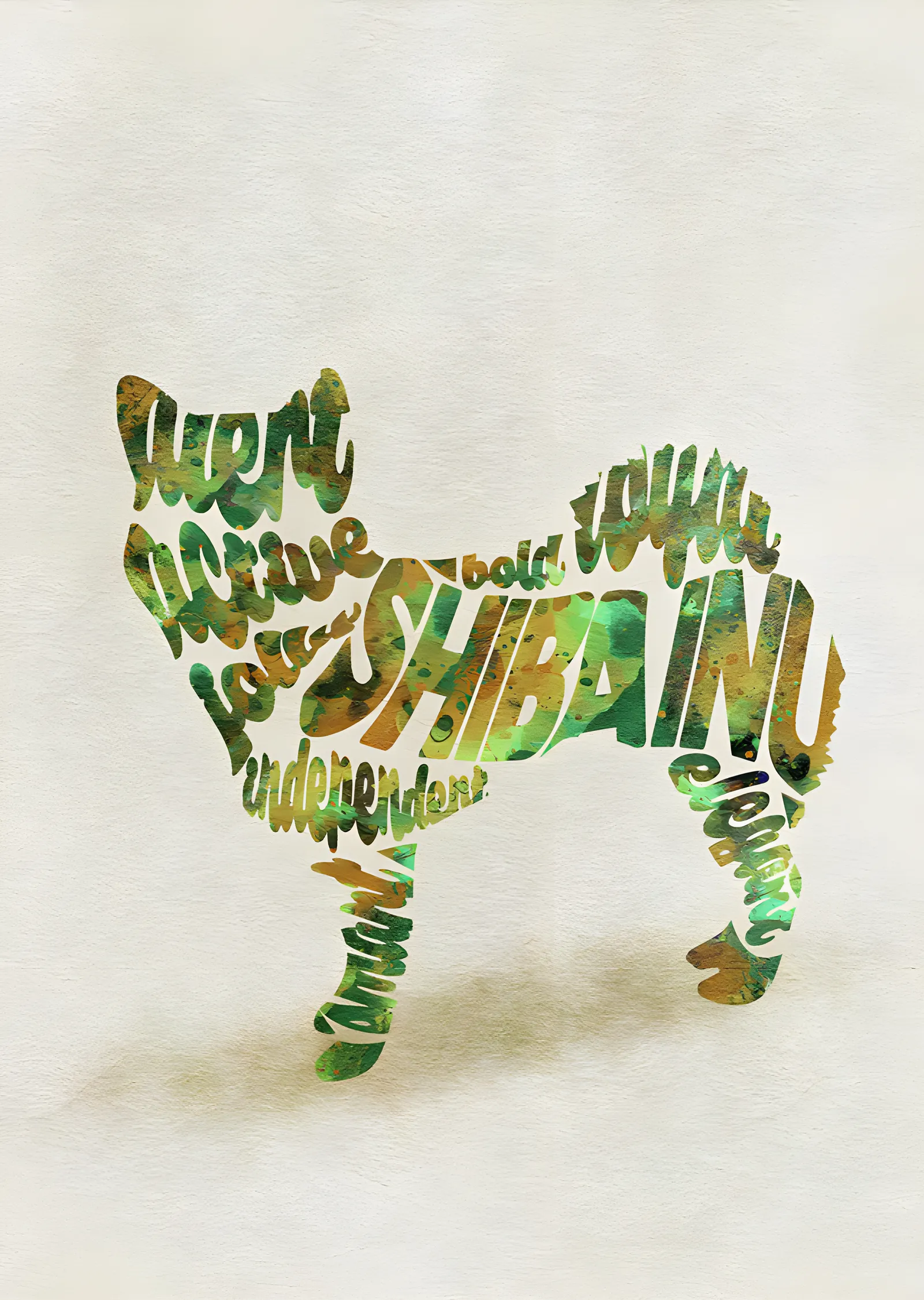 Shiba Inu - Tipografi metal tablo