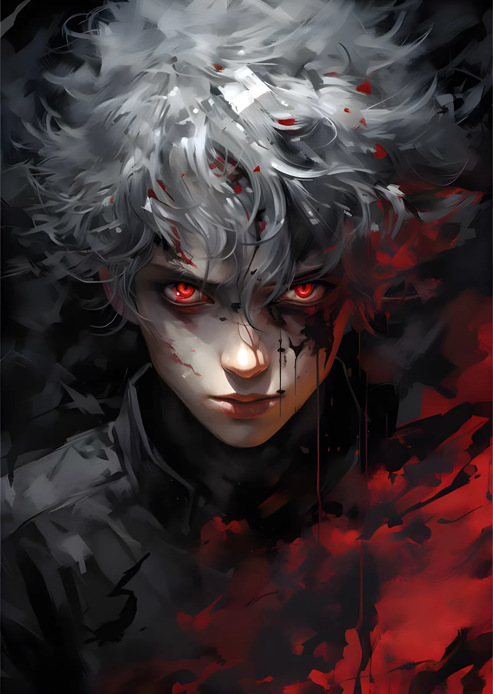 Tokyo Ghoul - Kızıl Bakış ve Fırça Darbeleri metal tablo