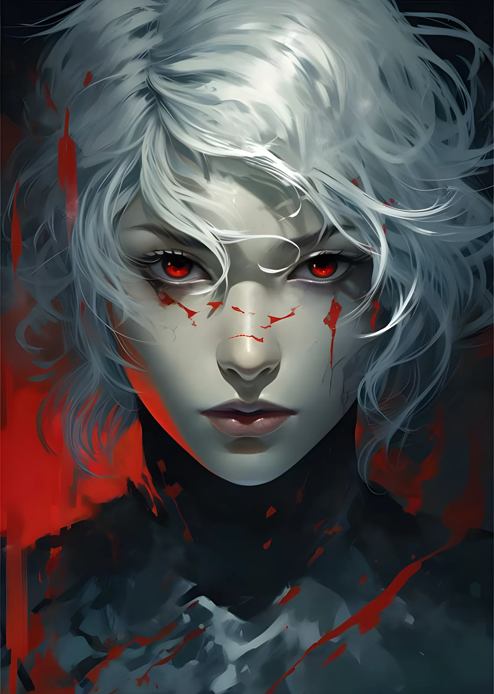 Tokyo Ghoul - Yanaklarda Kan İzi, Gümüş Saç metal tablo