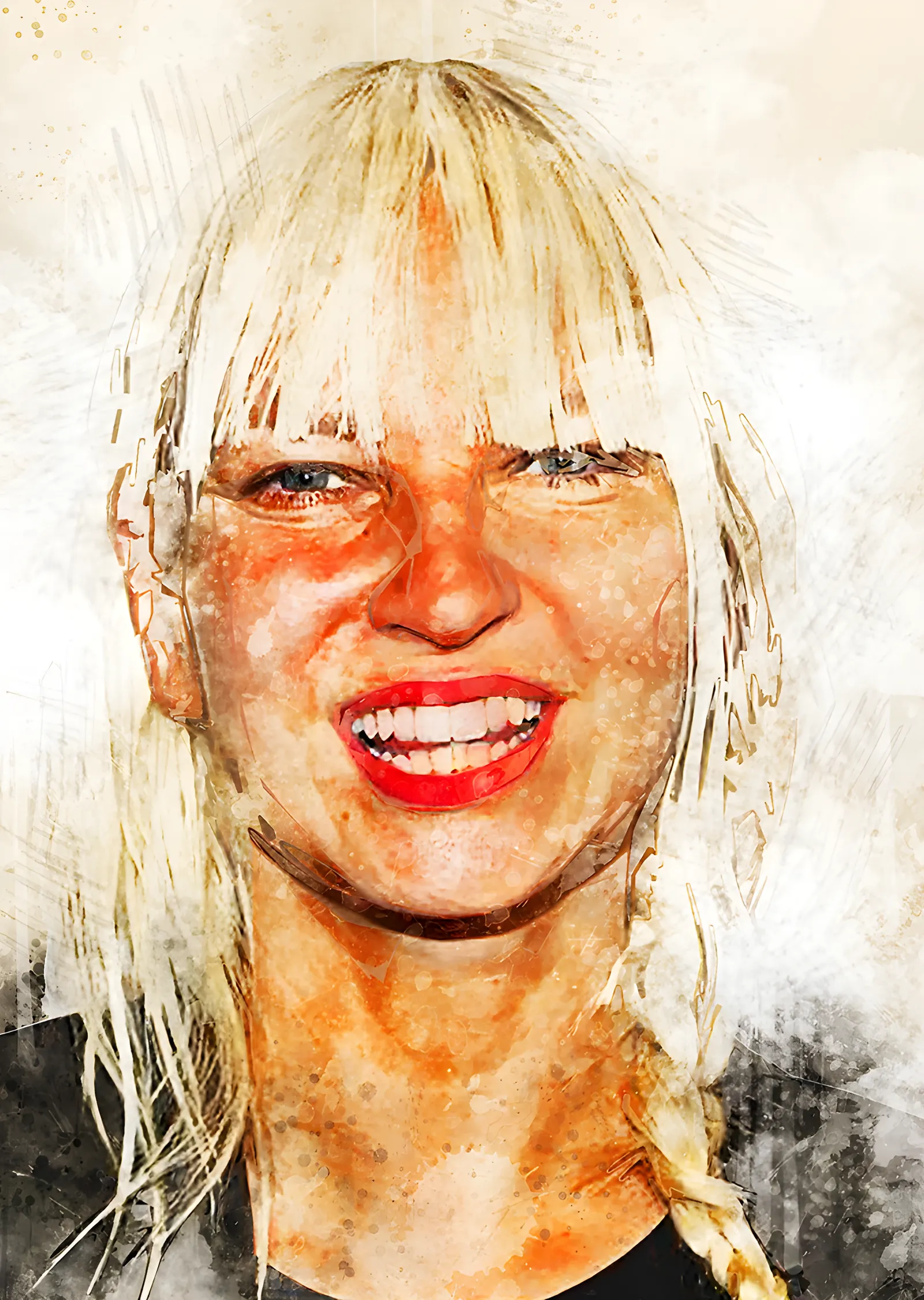 Sia - Suluboya Gülümseme metal tablo