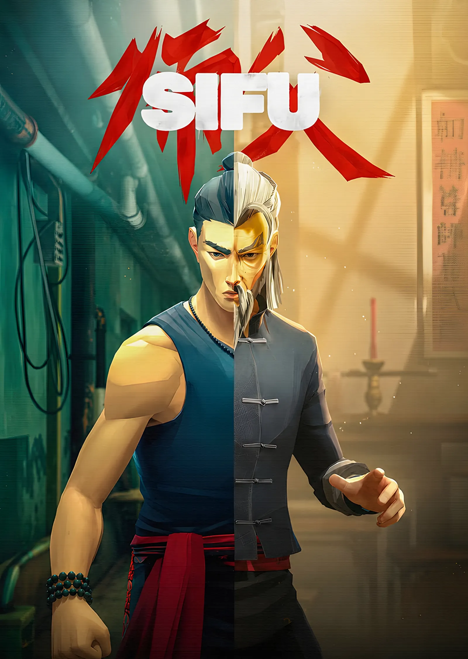 Sifu: İkiye Bölünmüş Genç ve Yaşlı metal tablo