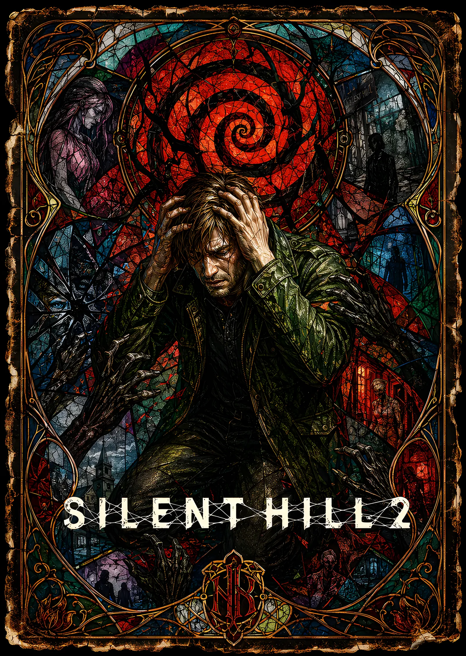 Silent Hill 2 - Vitray Kompozisyon metal tablo
