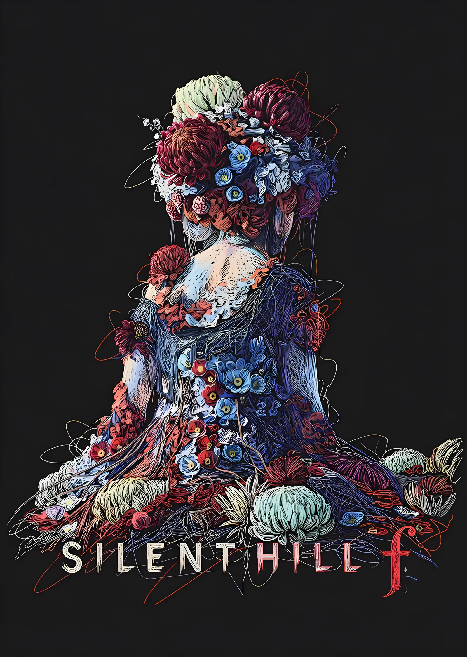 Silent Hill f - Çiçekli Figür metal tablo