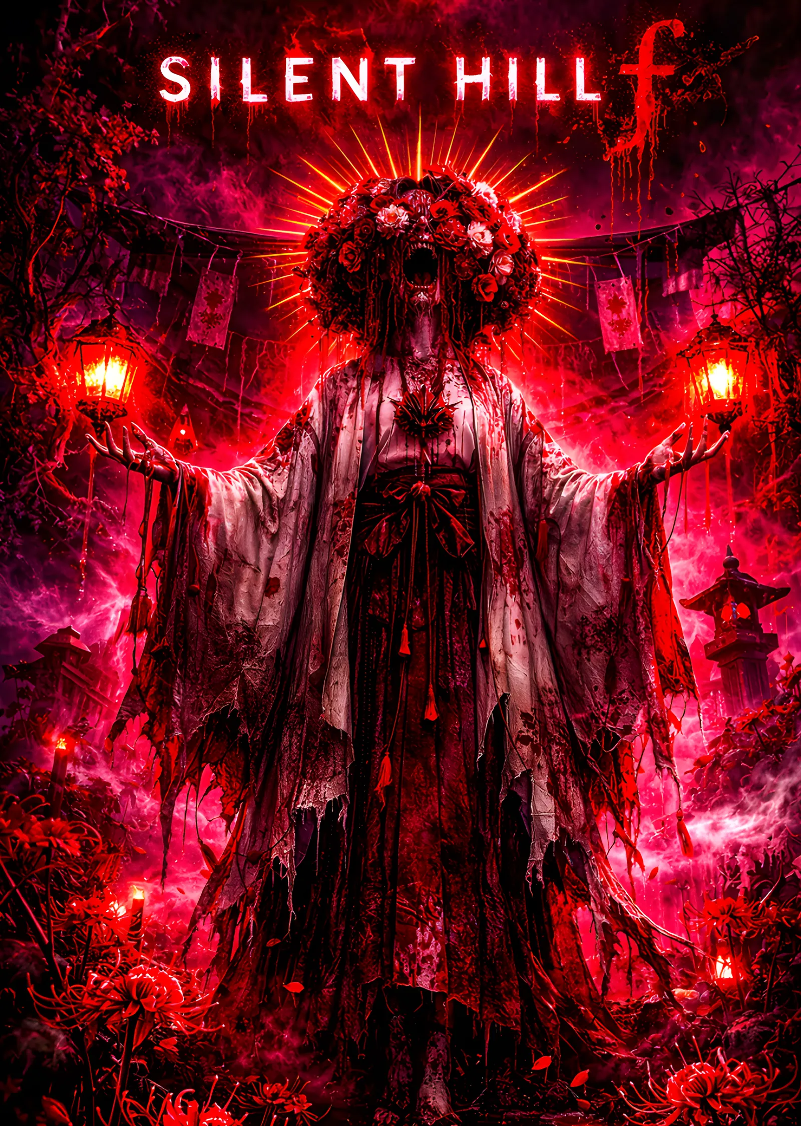 Silent Hill f - Kızıl Ayin metal tablo