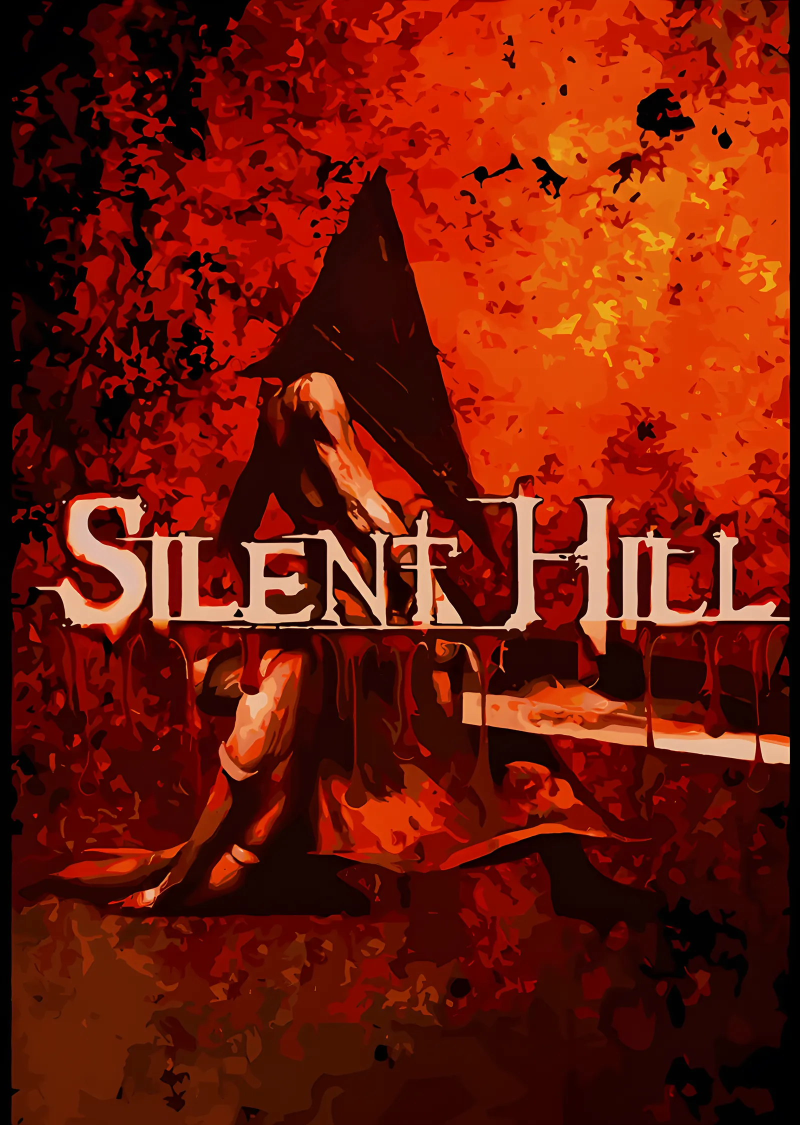 Silent Hill - Kızıl Zeminde Pyramid Head metal tablo