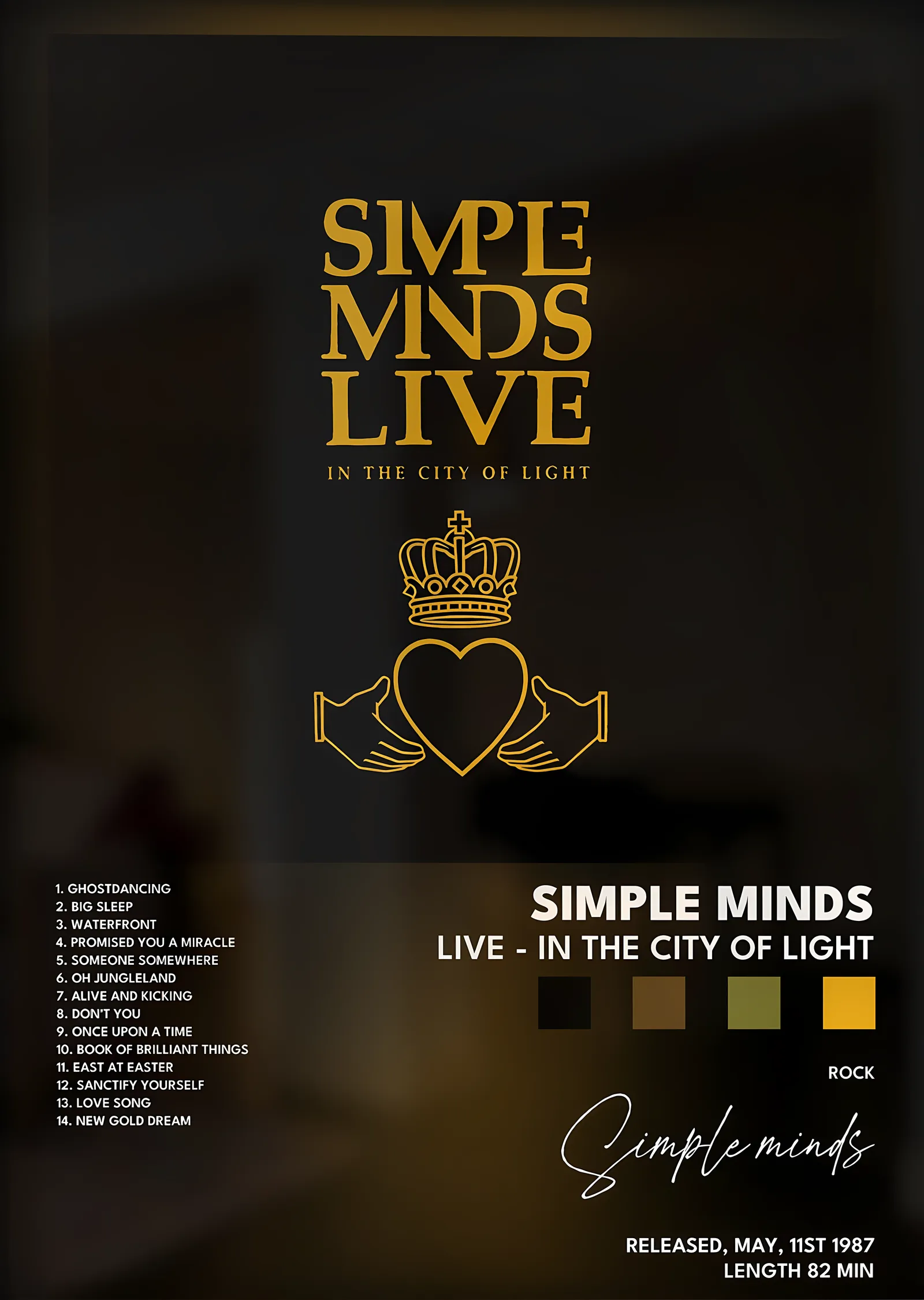 Simple Minds: Live in the City of Light metal tablo