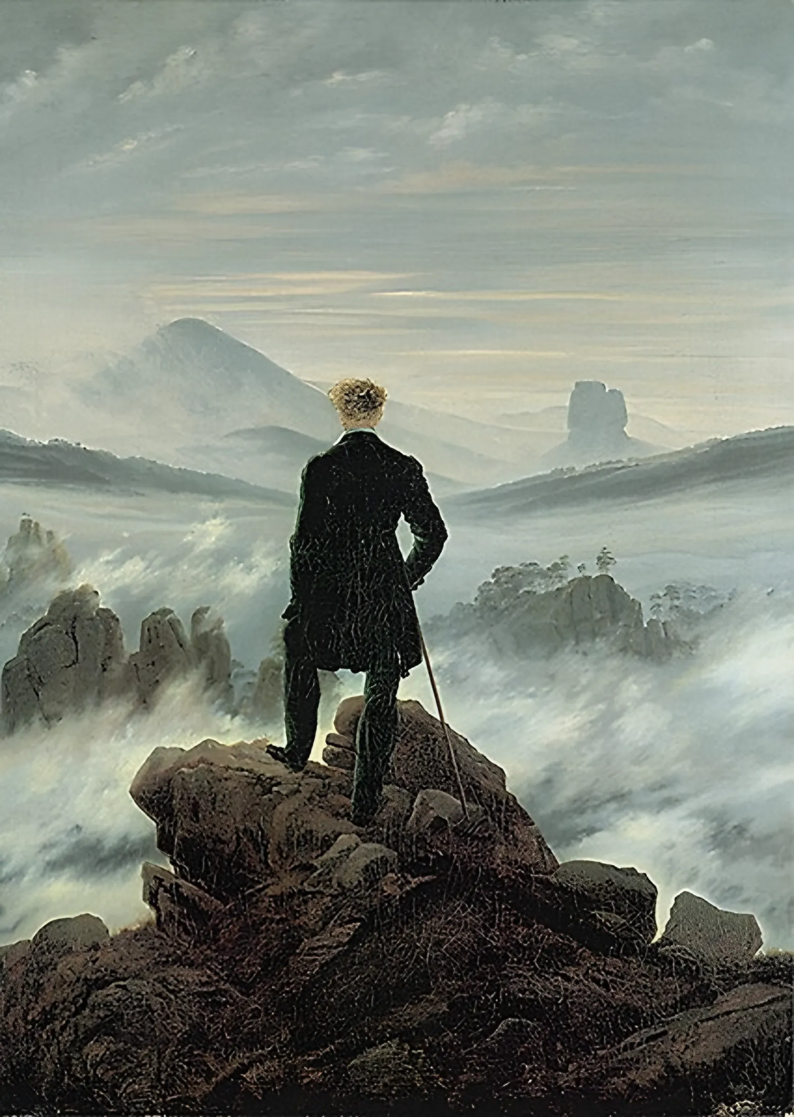 Sis Denizi Üzerindeki Gezgin - Caspar David Friedrich metal tablo