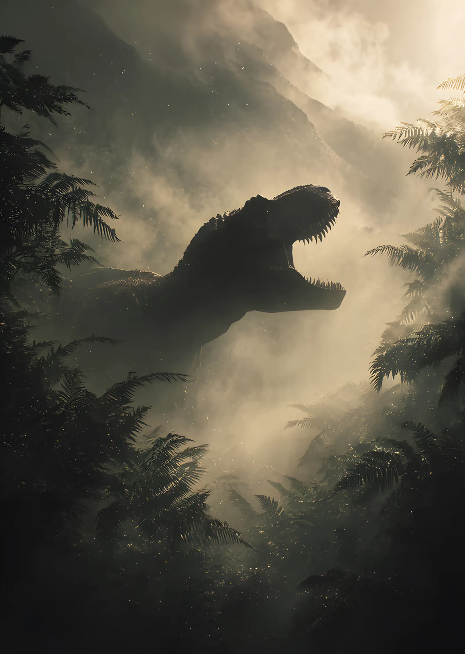 Sisli Ormanda Kükreyen T-Rex metal tablo