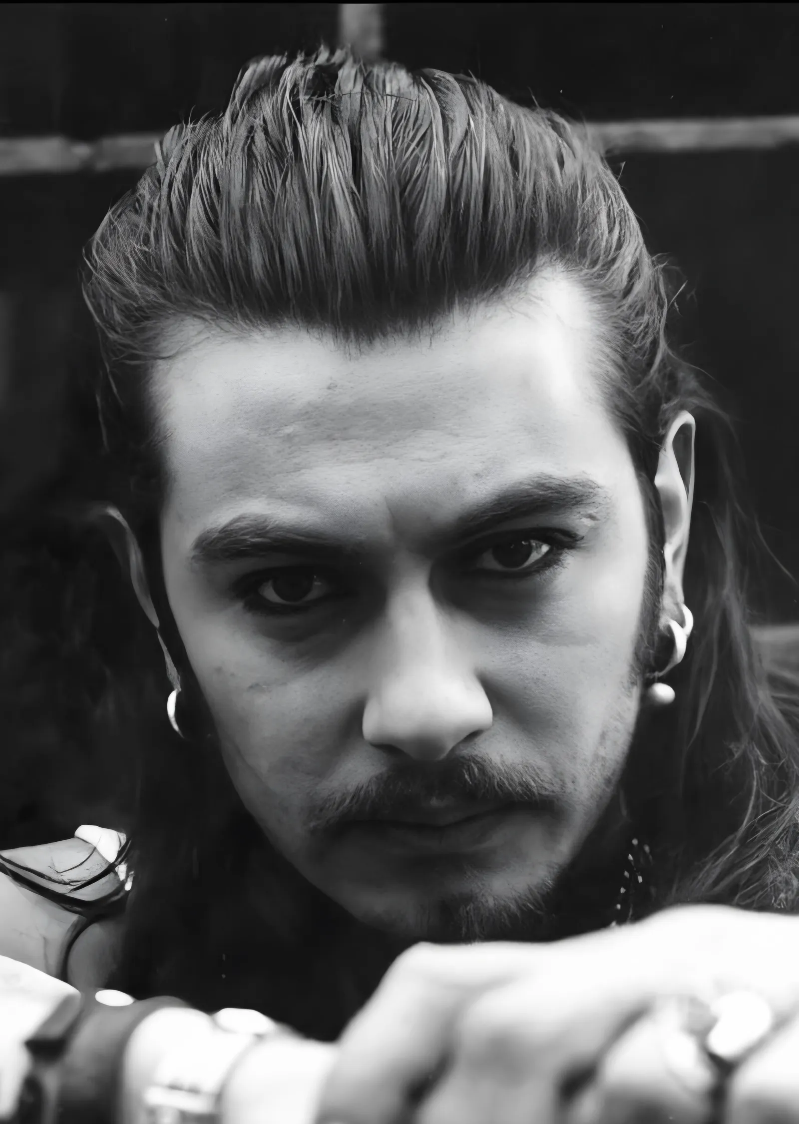 Barış Akarsu - Siyah Beyaz Portre metal tablo