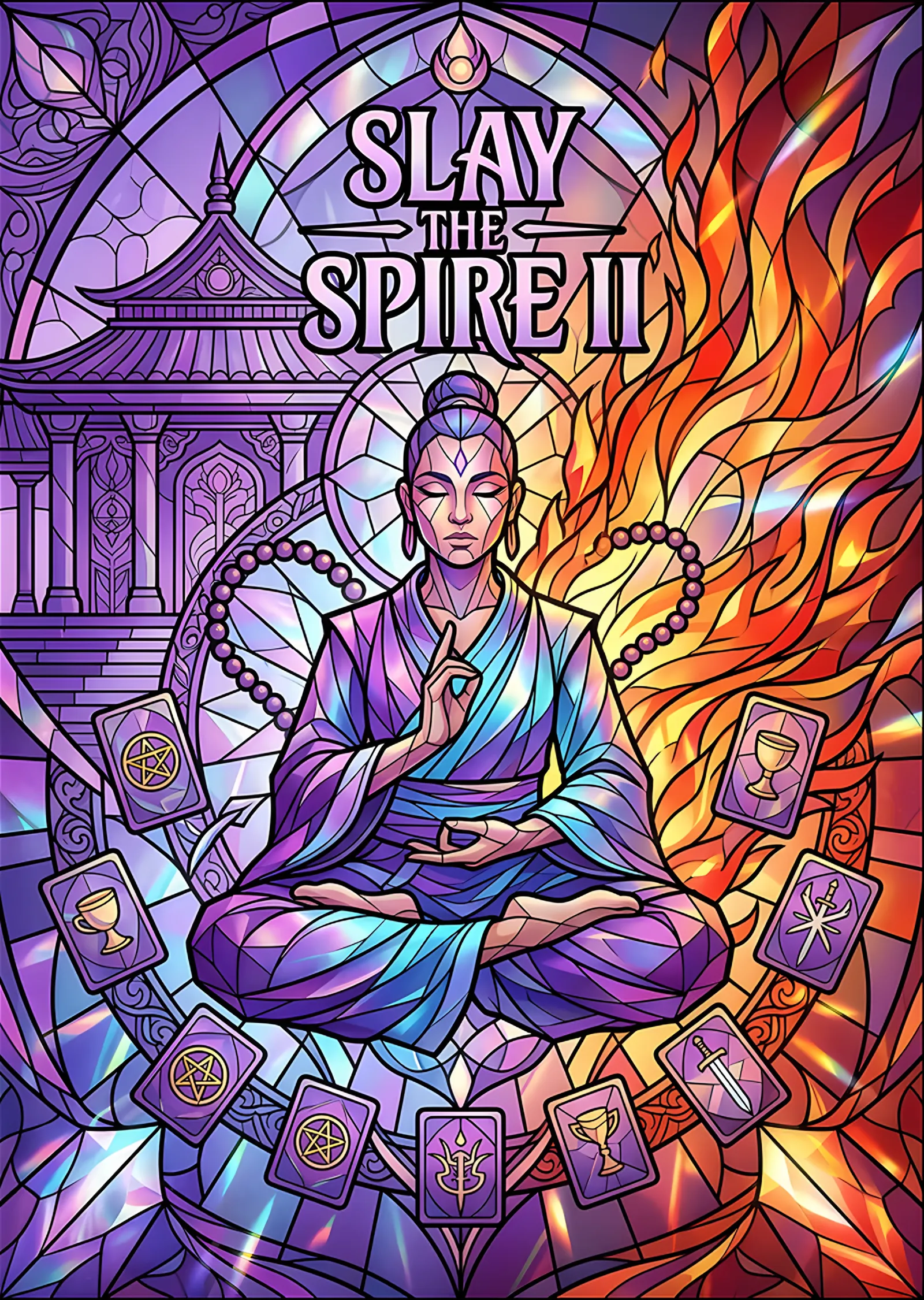 Slay the Spire II: Vitrayda Meditasyon Yapan Keşiş metal tablo