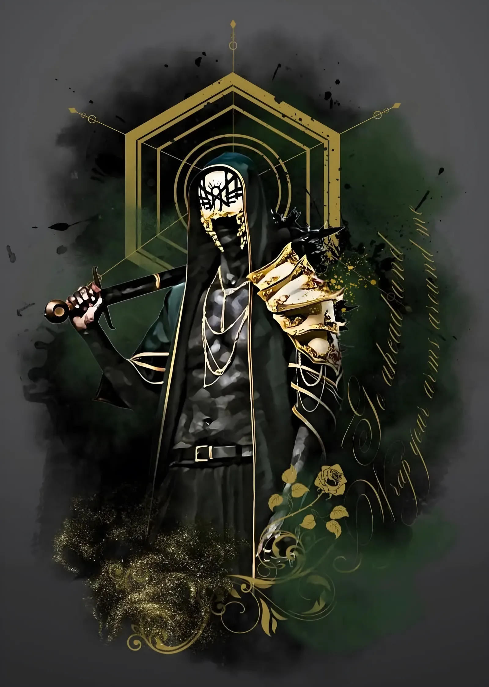 Sleep Token - Altın Zırh metal tablo