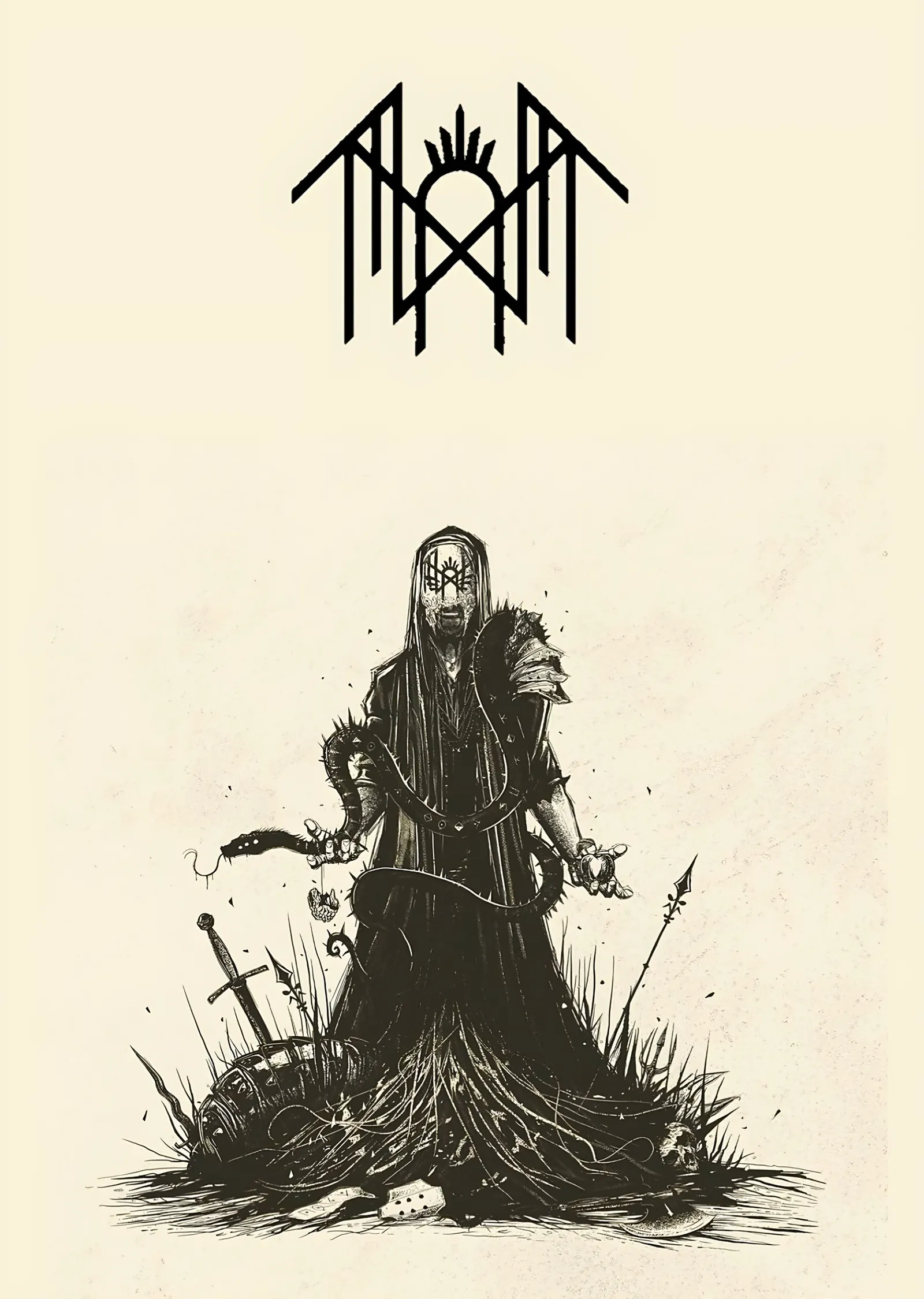 Sleep Token - Mürekkep Çizim metal tablo
