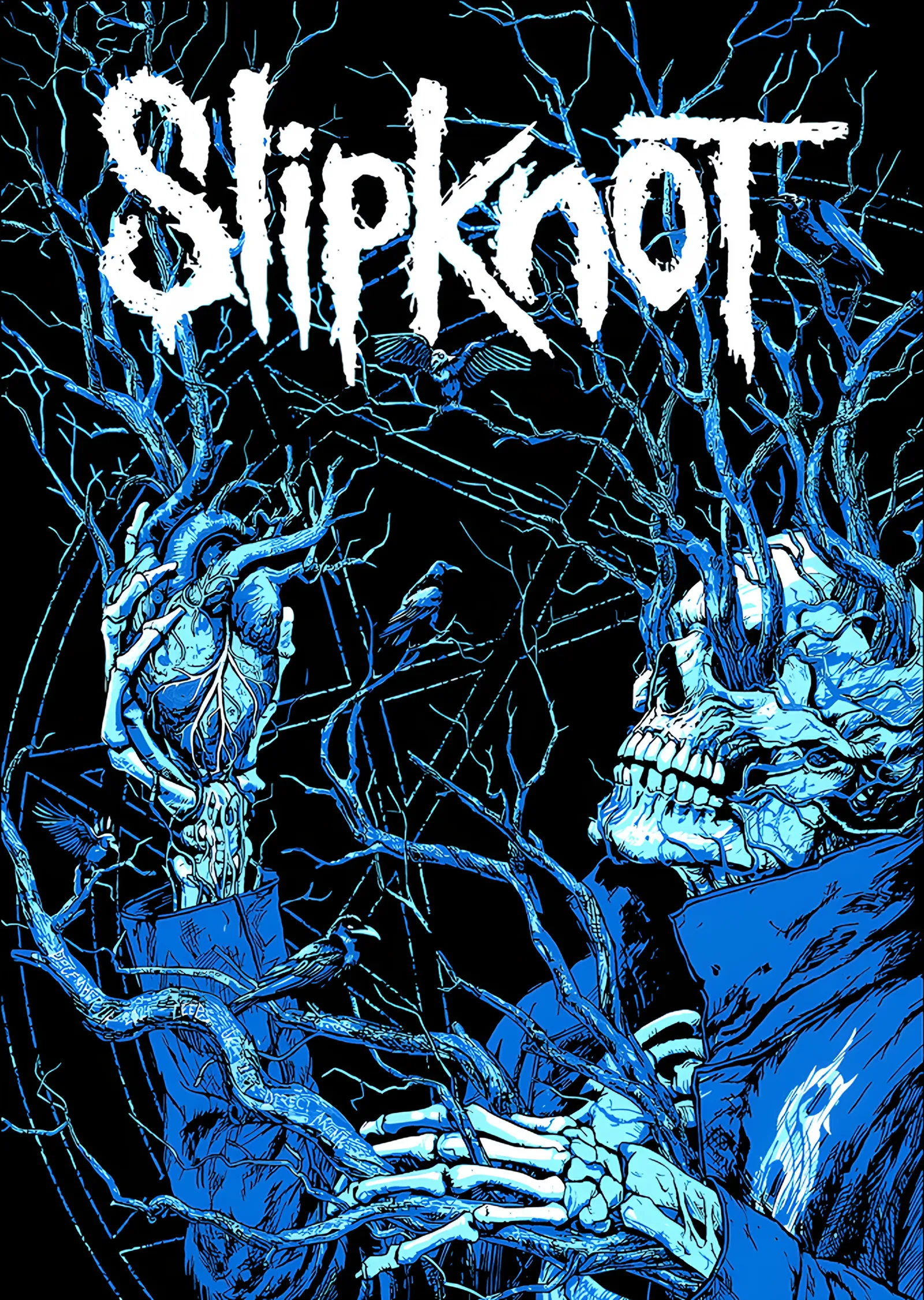 Slipknot: Mavi Dallarda Kafatasları metal tablo