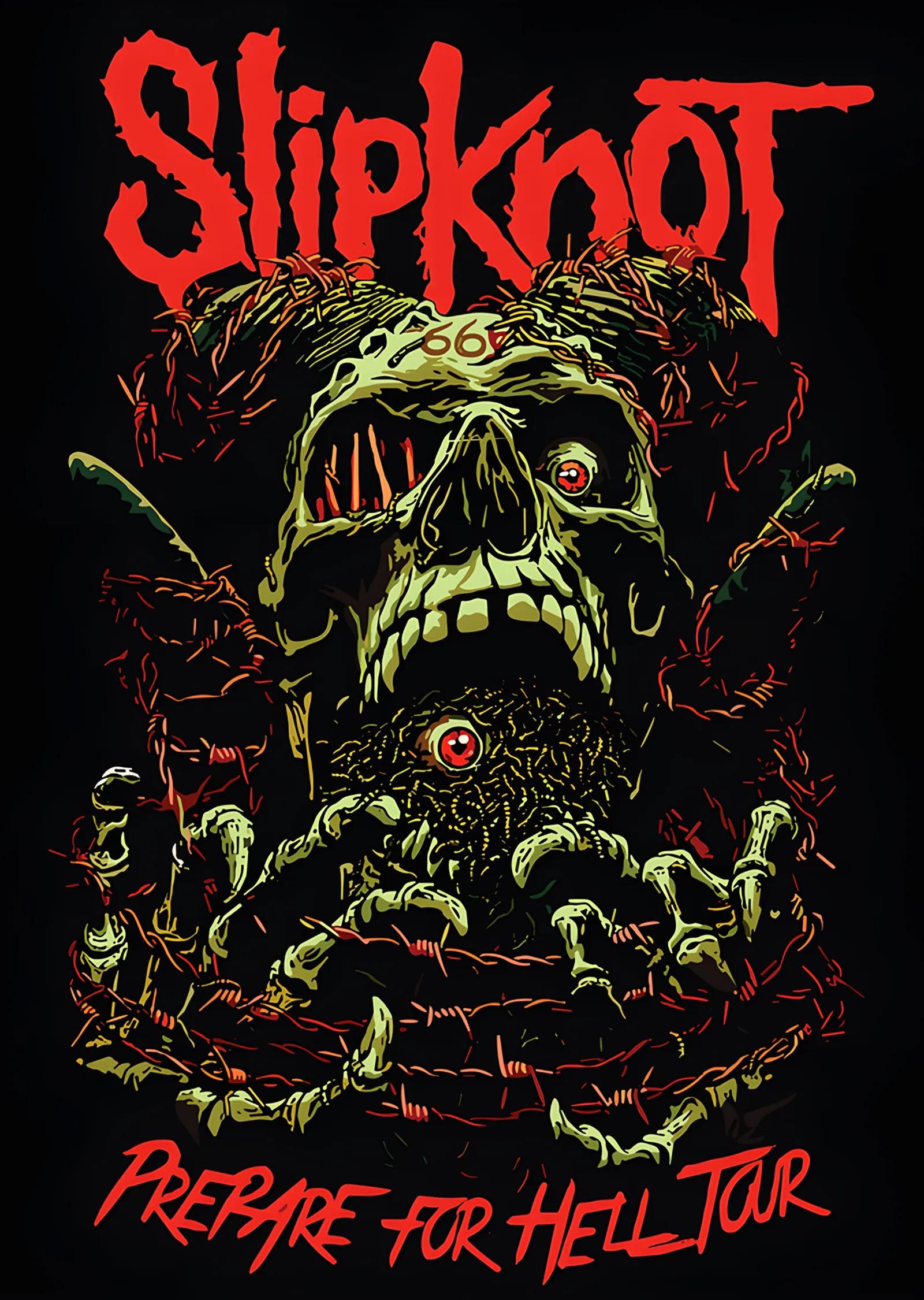 Slipknot: Prepare for Hell Tour Kafatası metal tablo