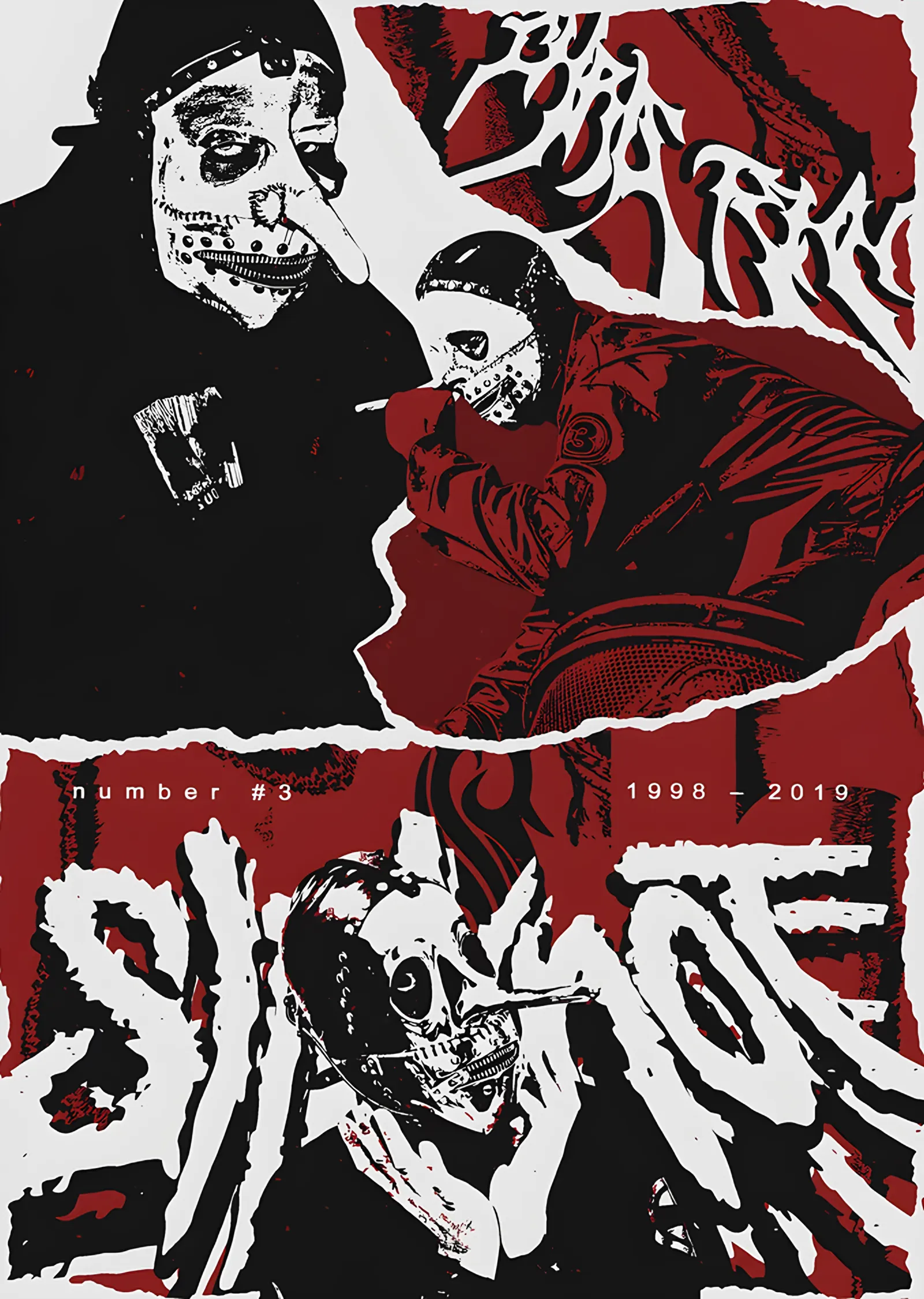 Slipknot: Yırtık Kağıtta Maske Kolajı metal tablo