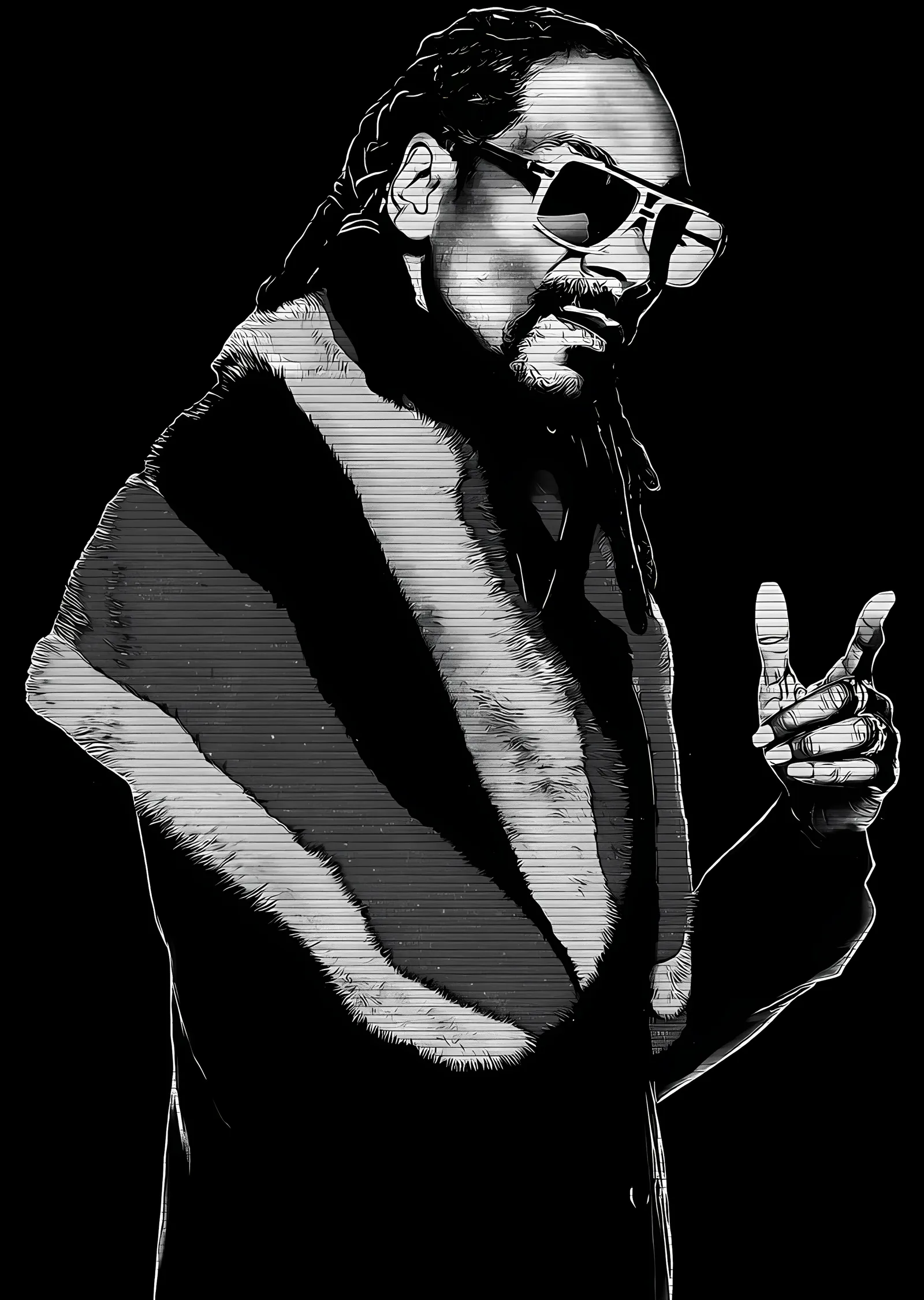Snoop Dogg: Kürk Yakalı Duruş metal tablo