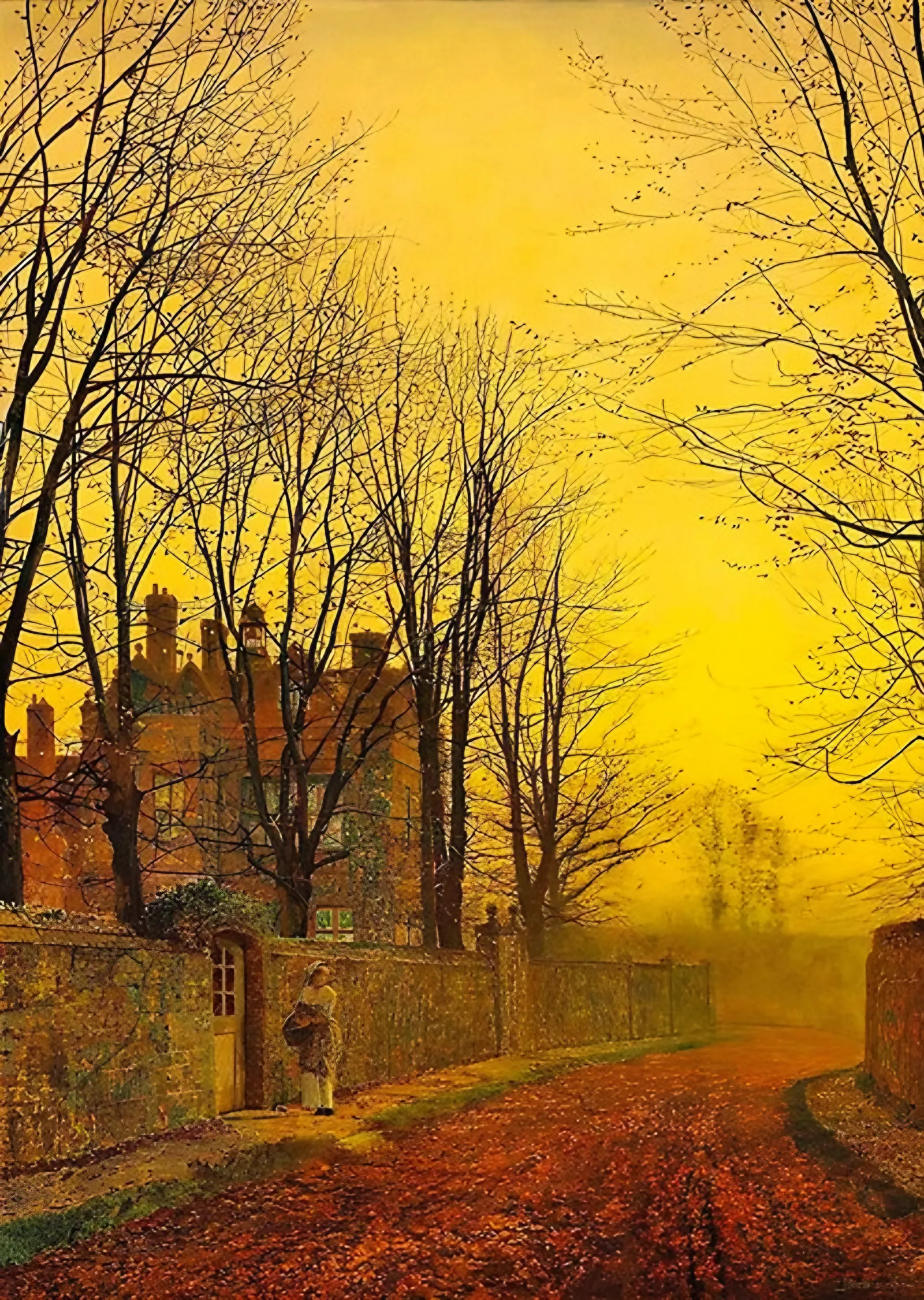 Sonbahar Yolu - John Atkinson Grimshaw metal tablo