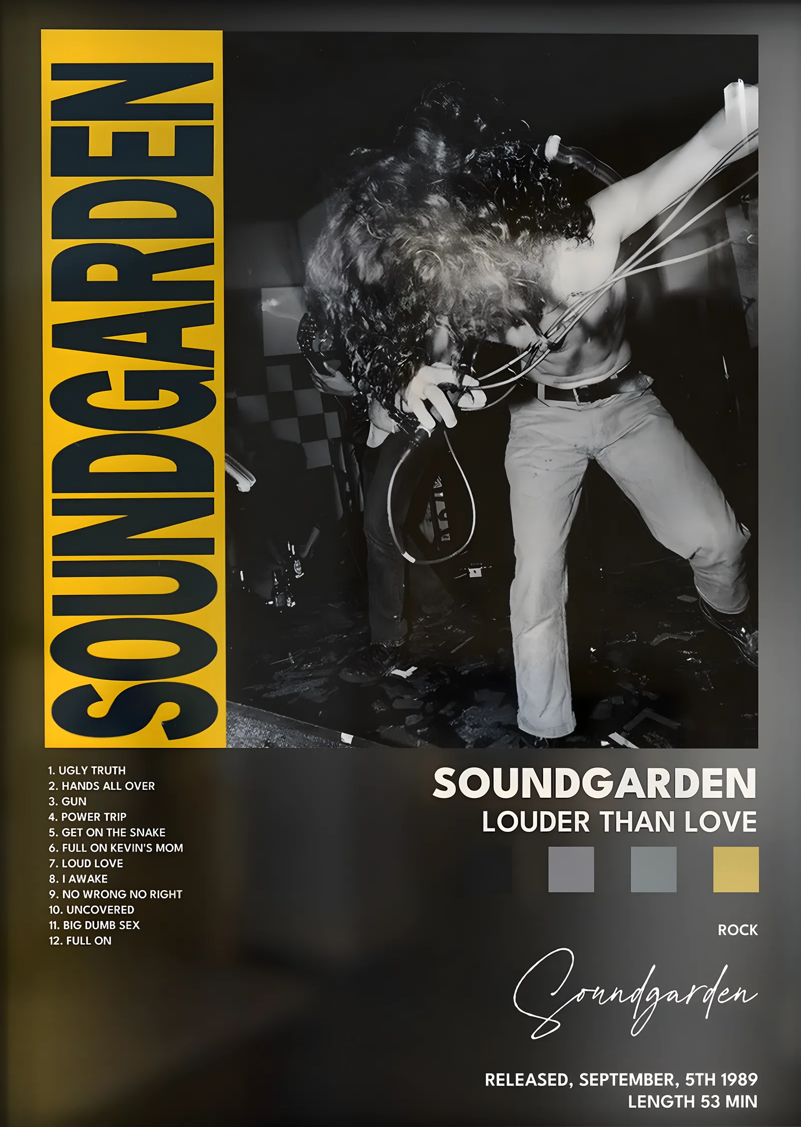 Soundgarden: Louder Than Love metal tablo