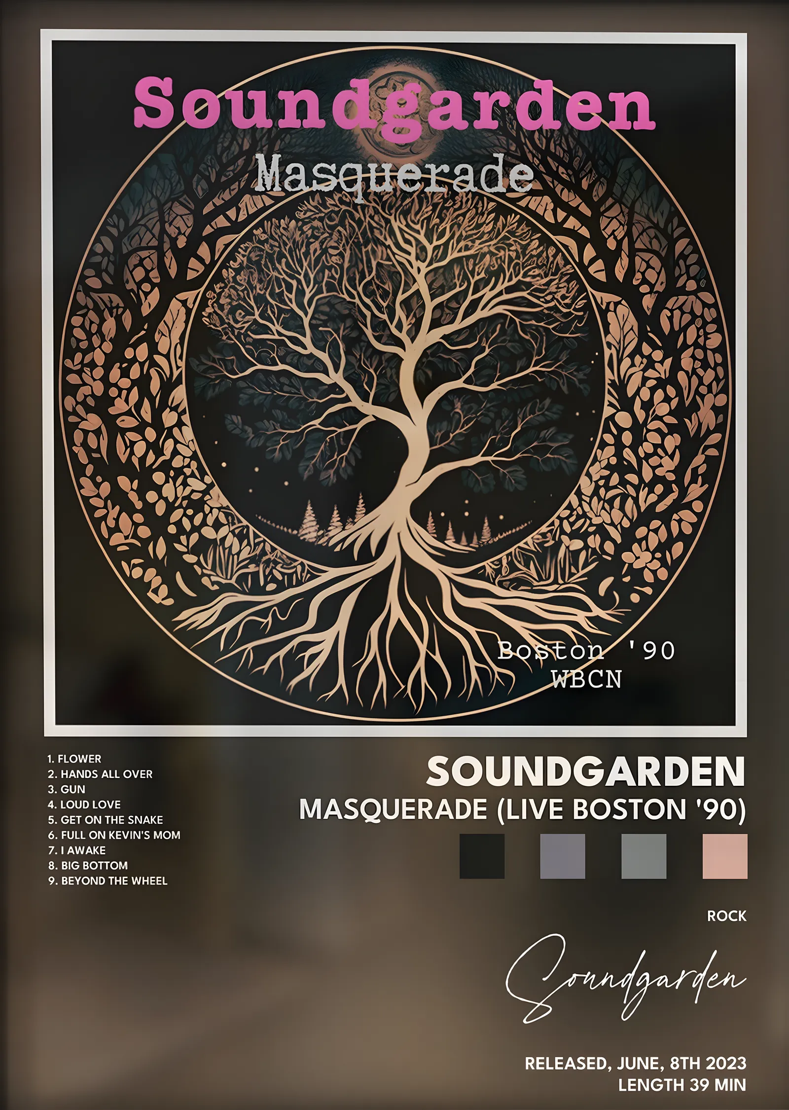 Soundgarden: Masquerade (Live Boston '90) metal tablo