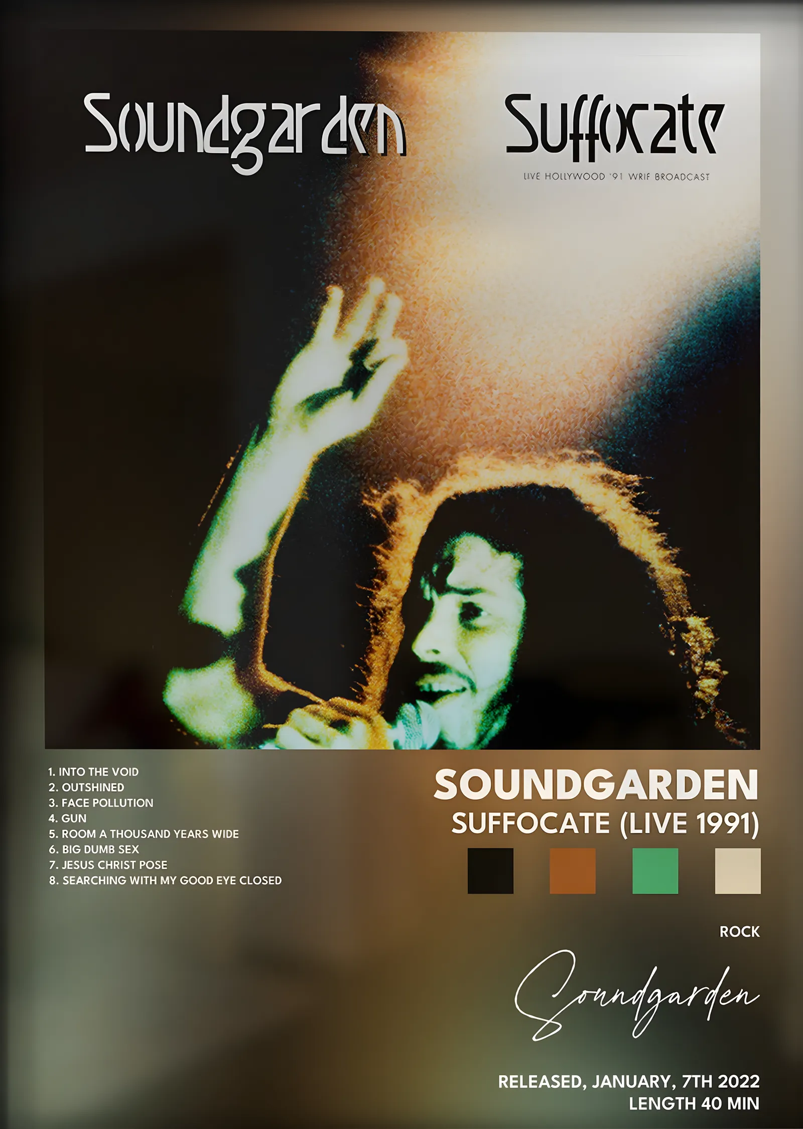 Soundgarden: Suffocate (Live 1991) metal tablo