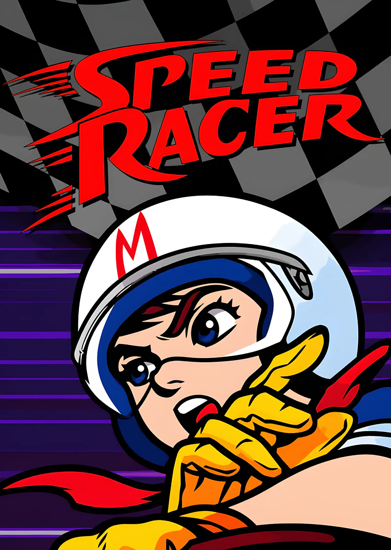 Speed Racer: Dama Zeminde Kasklı Sürücü metal tablo