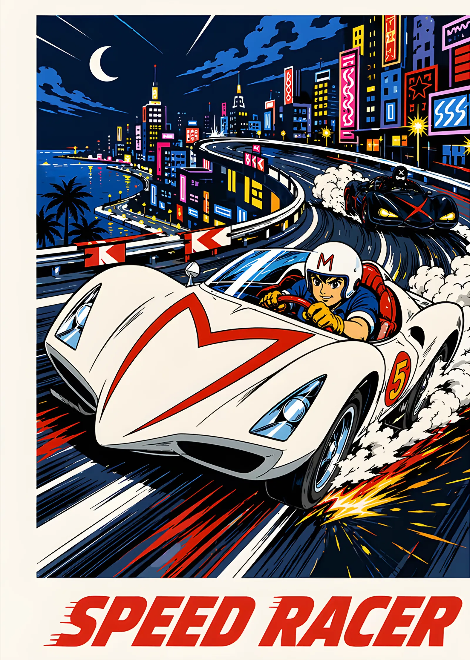 Speed Racer: Gece Şehrinde Mach 5 metal tablo