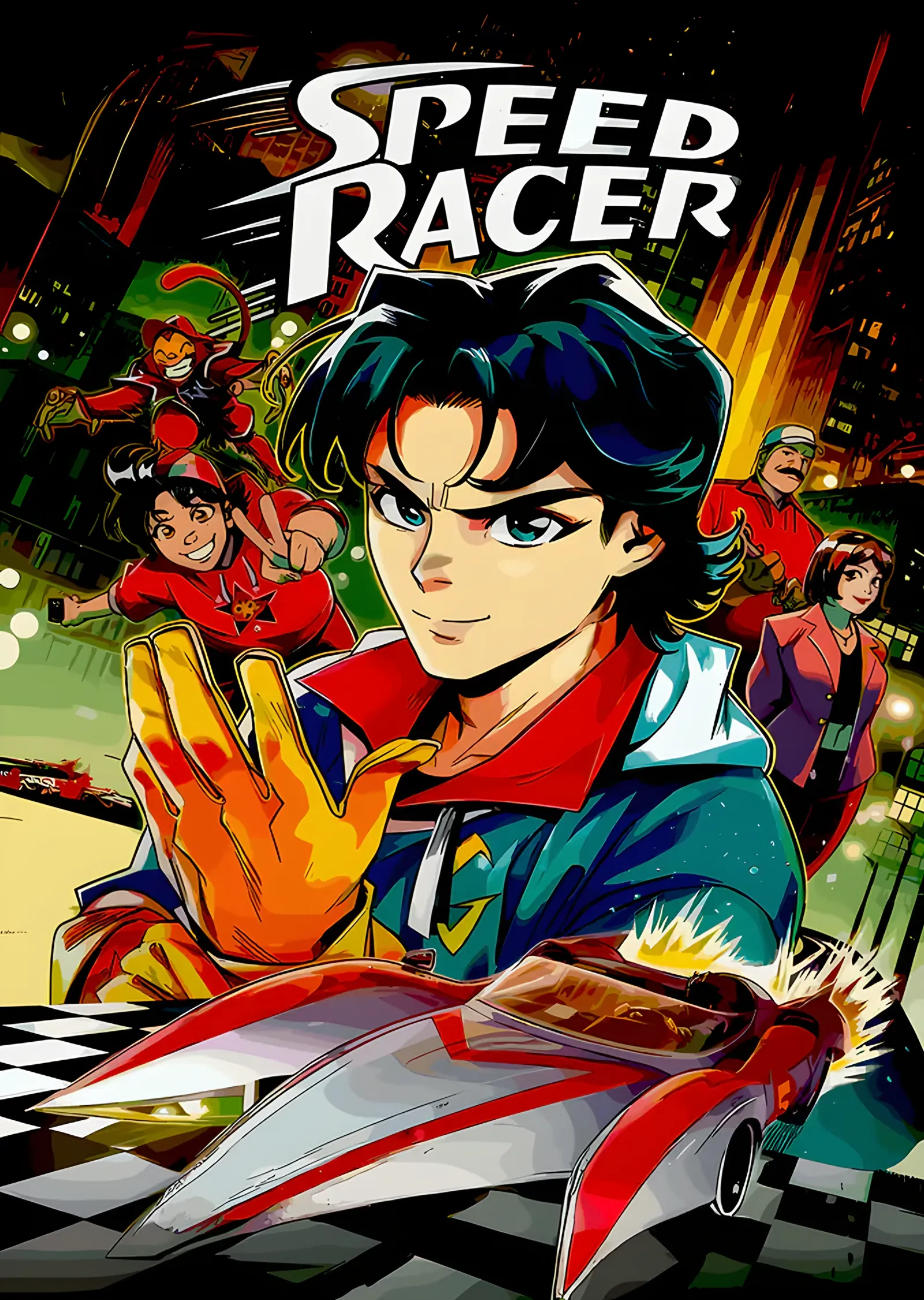 Speed Racer: Mach 5 ve Kadro Montajı metal tablo