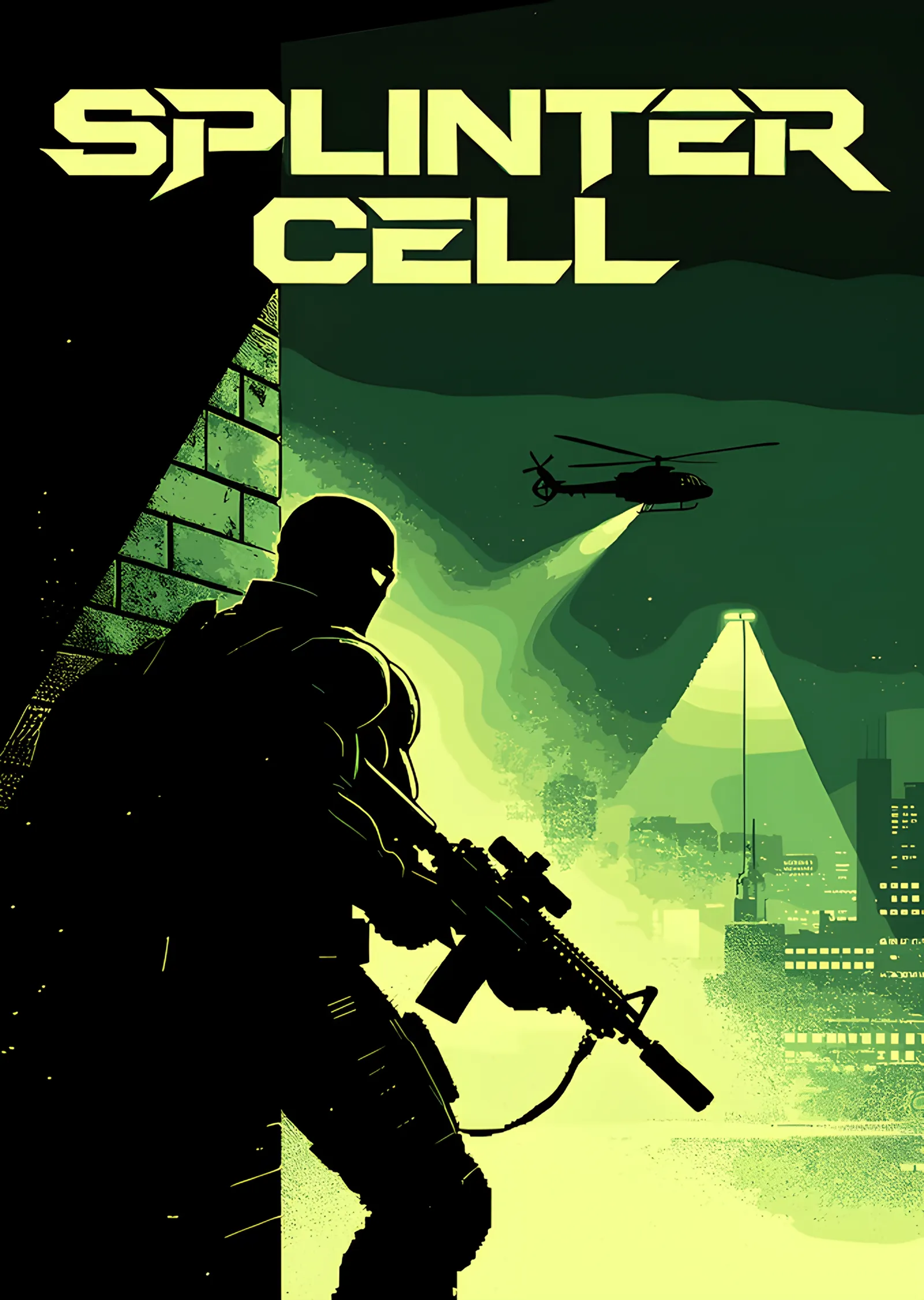 Splinter Cell: Yeşil Silüette Sessiz Ajan metal tablo