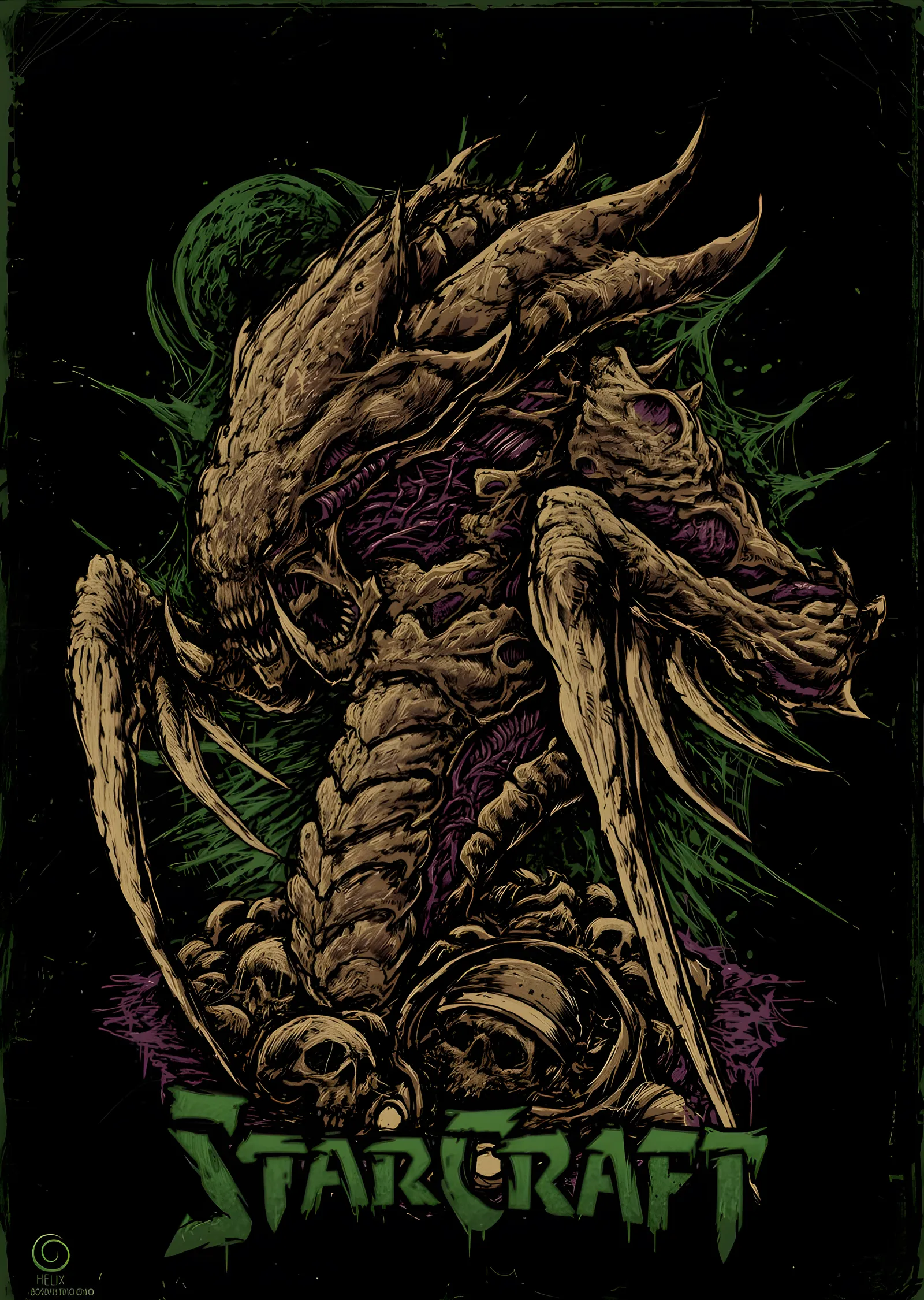 StarCraft - Zerg Yaratığı metal tablo