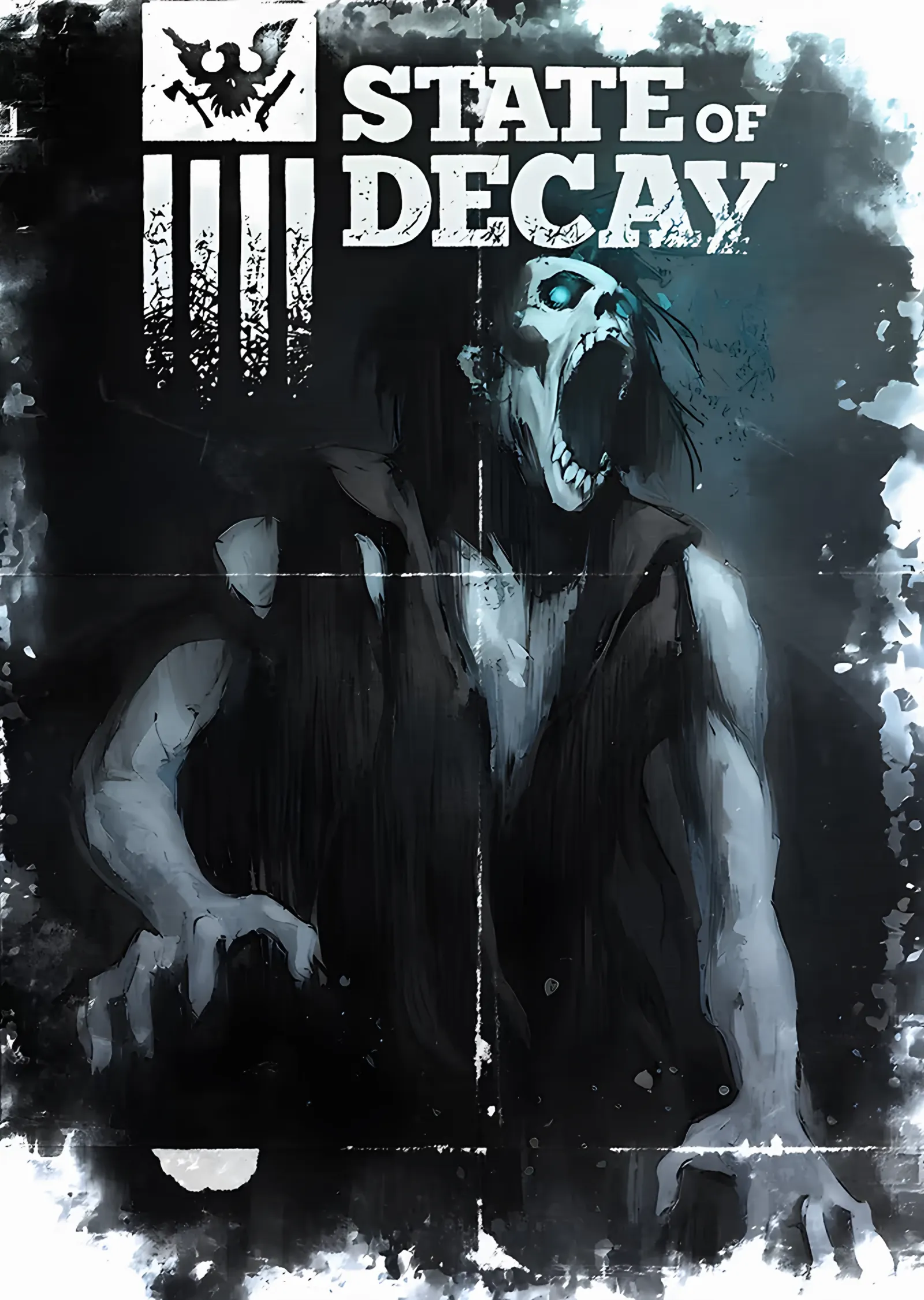 State of Decay: Gri Zeminde Çığlık Atan Zombi metal tablo