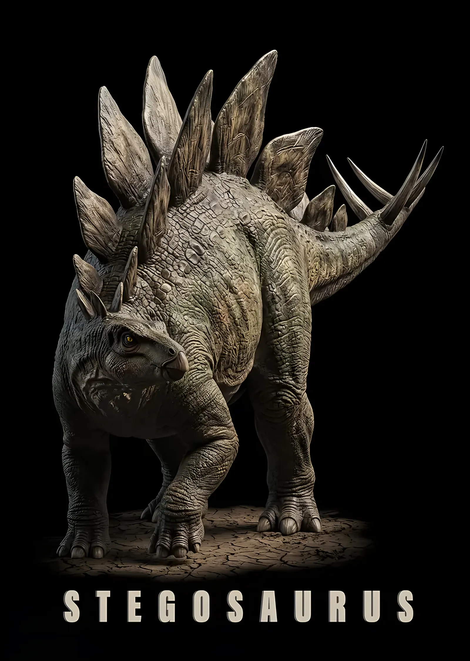 Stegosaurus metal tablo
